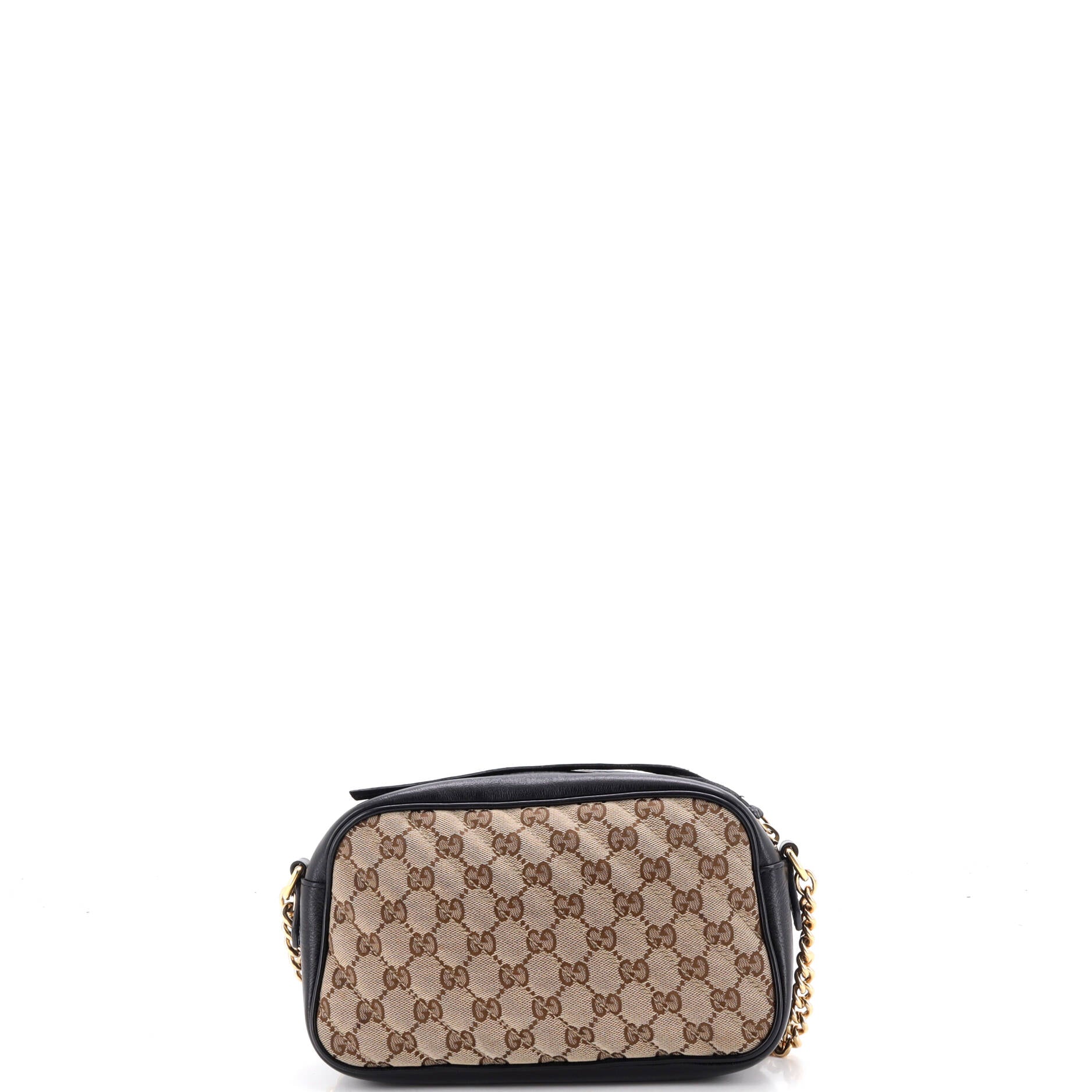 GG Marmont Shoulder Bag Diagonal Quilted GG Canvas with Leather Small - Image 3