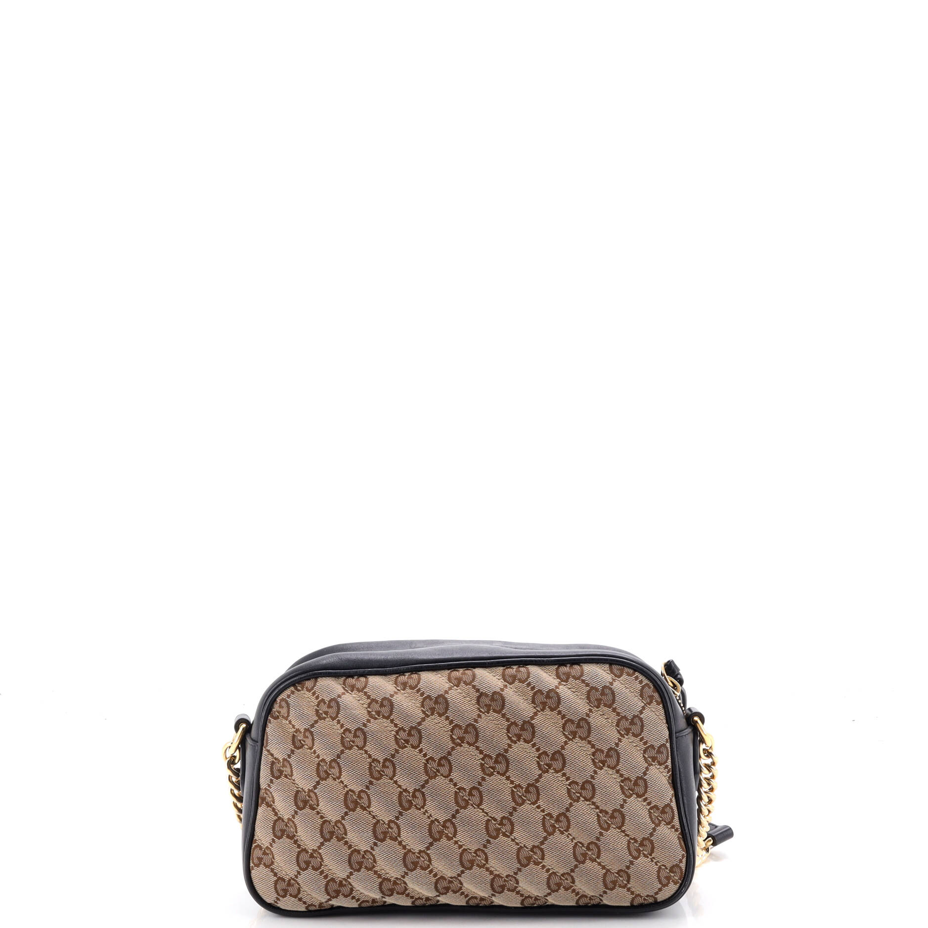 GG Marmont Shoulder Bag Diagonal Quilted GG Canvas with Leather Small - Image 3