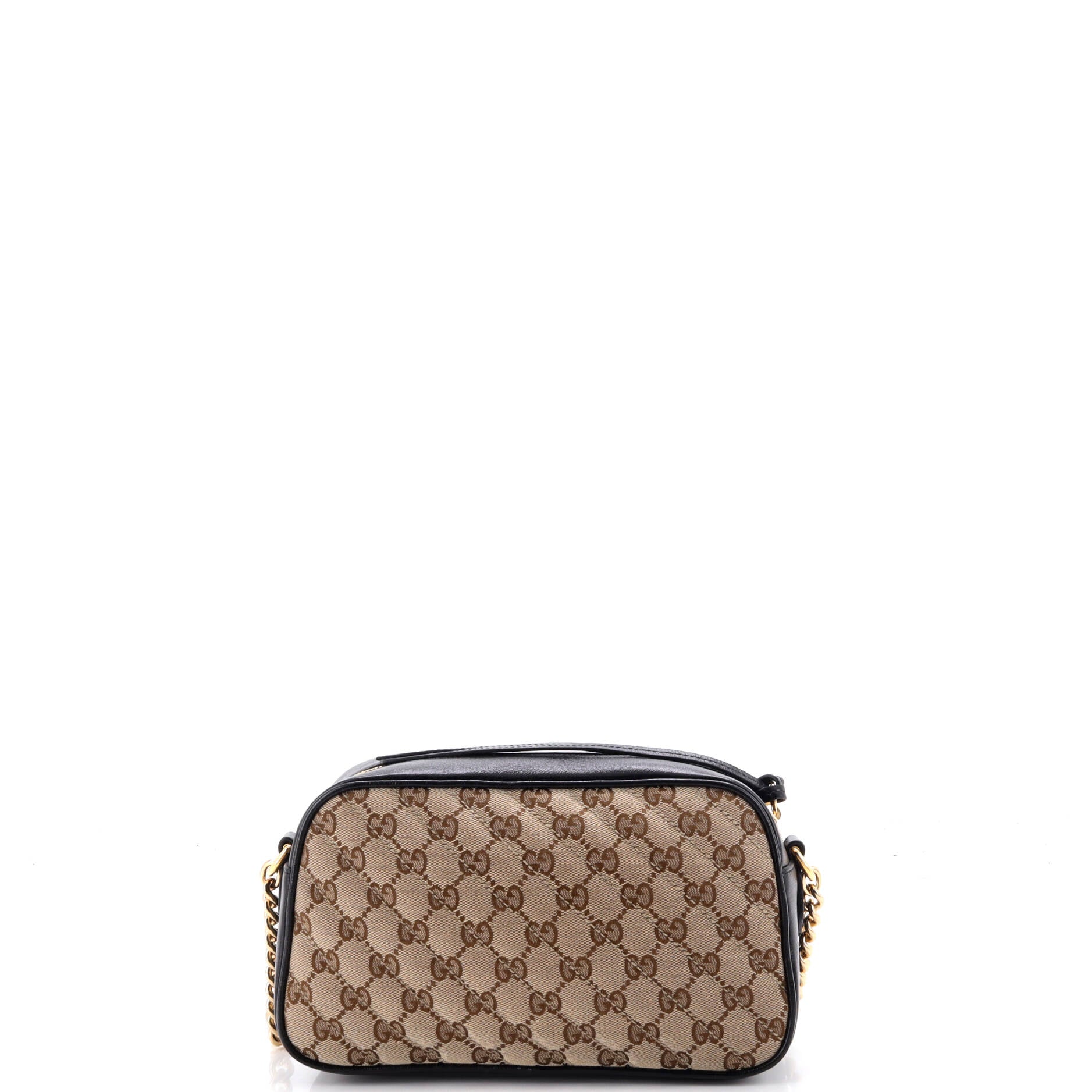 GG Marmont Shoulder Bag Diagonal Quilted GG Canvas with Leather Small - Image 3