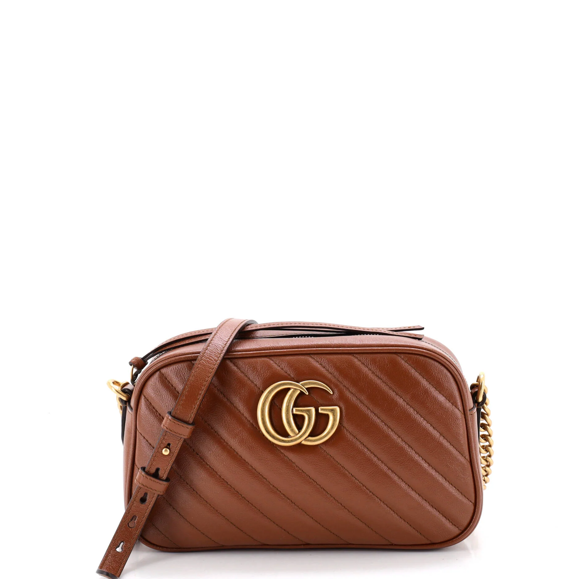 GG Marmont Shoulder Bag Diagonal Quilted Leather Small