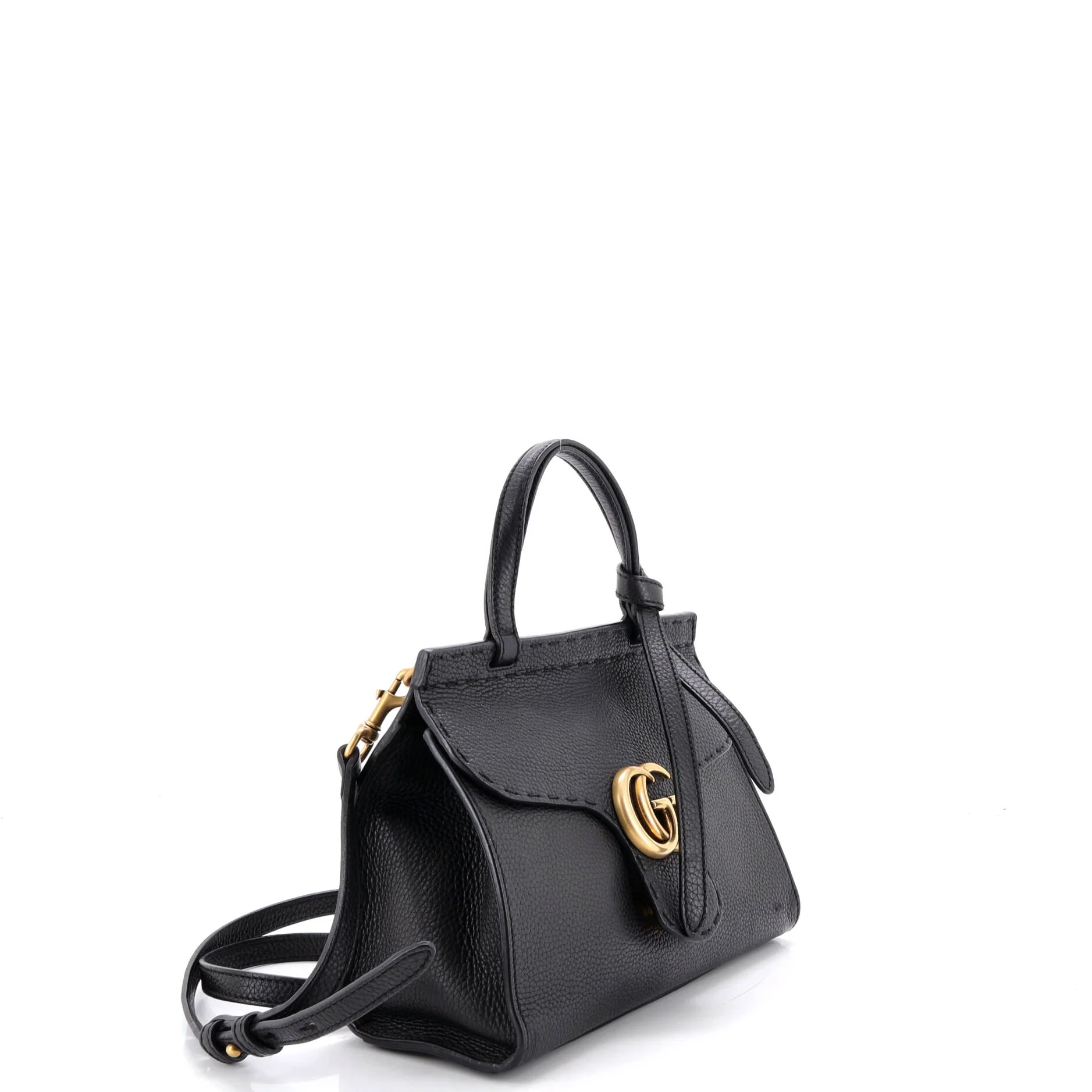 GG Marmont Top Handle Bag Leather Mini - Image 2