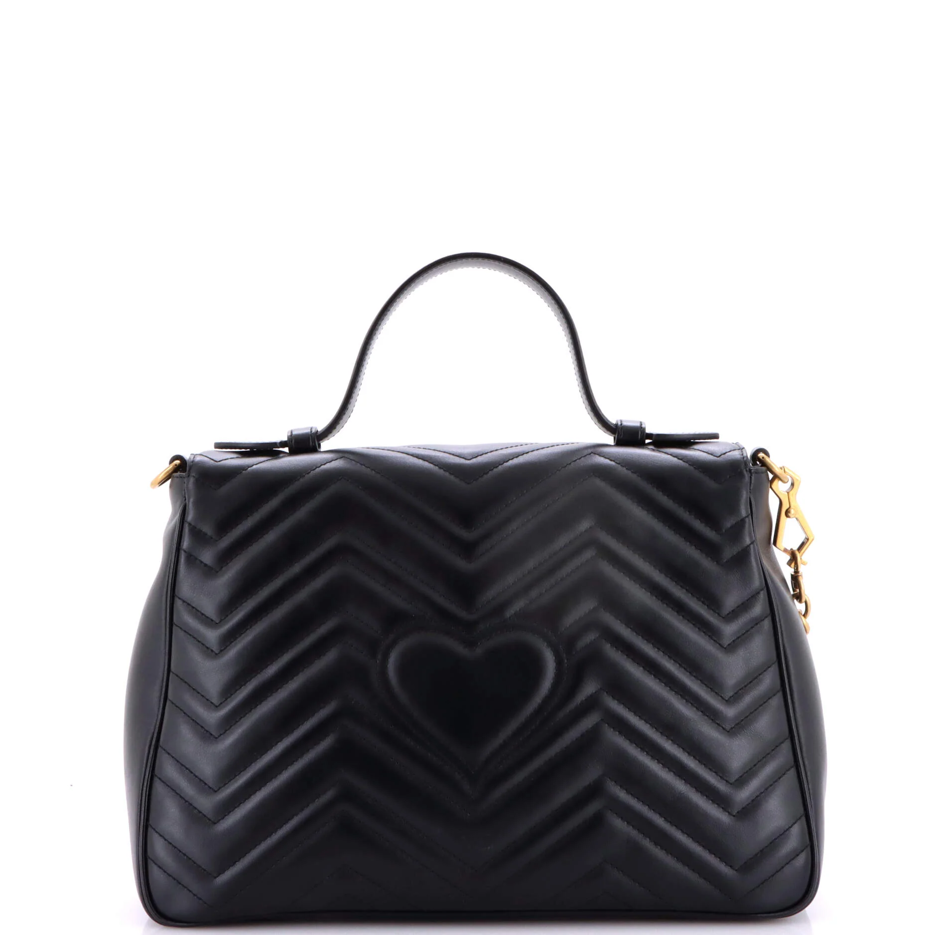 GG Marmont Top Handle Flap Bag Matelasse Leather Medium - Image 3