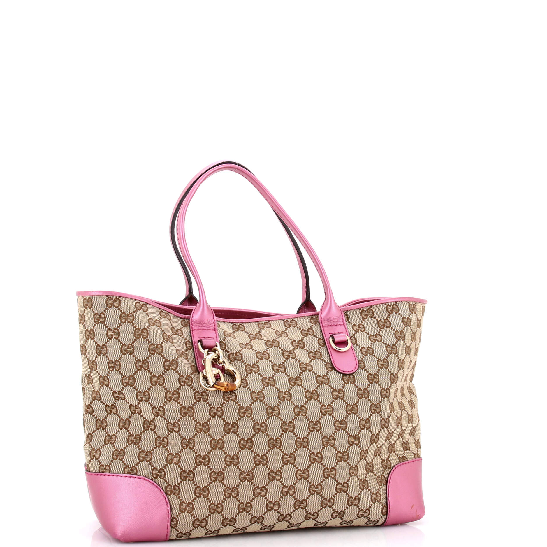 Heart Bit Open Tote GG Canvas with Leather Large - Image 2