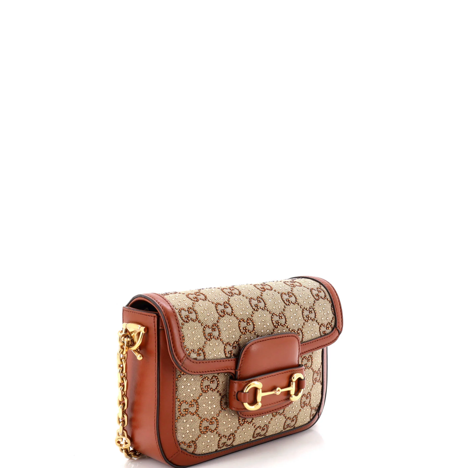 Horsebit 1955 Shoulder Bag Crystal Embellished GG Canvas Mini - Image 2