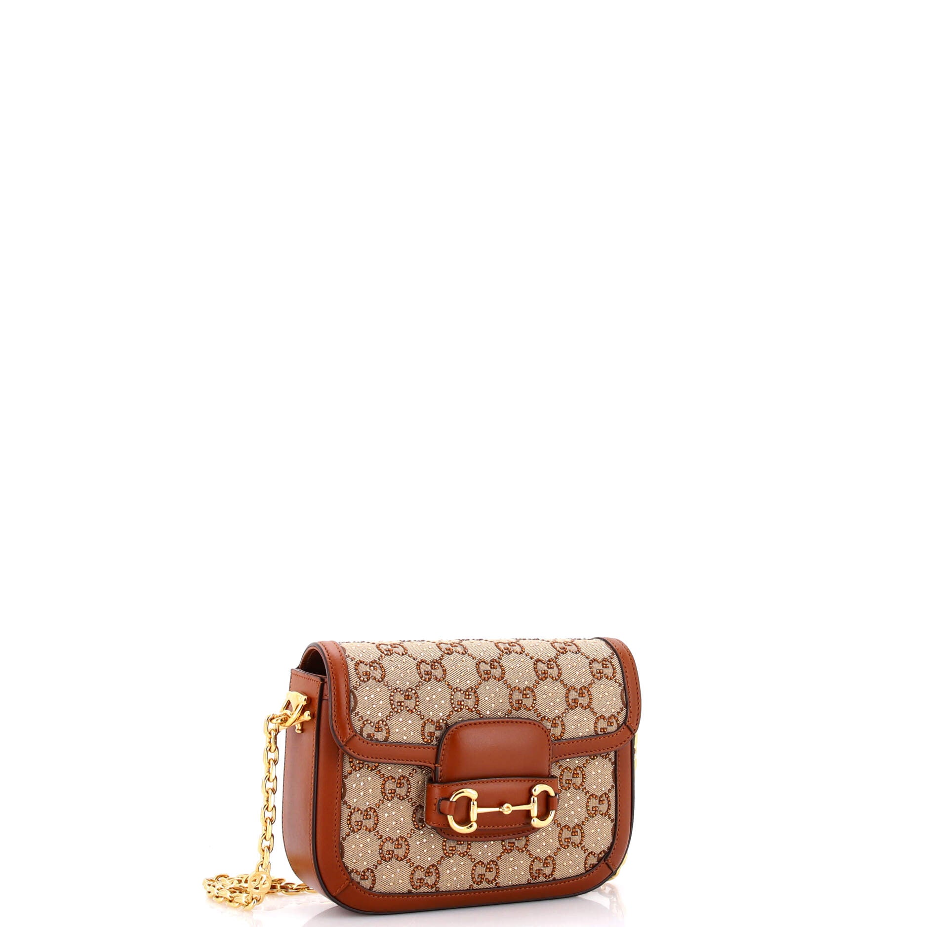 Horsebit 1955 Shoulder Bag Crystal Embellished GG Canvas Mini - Image 2