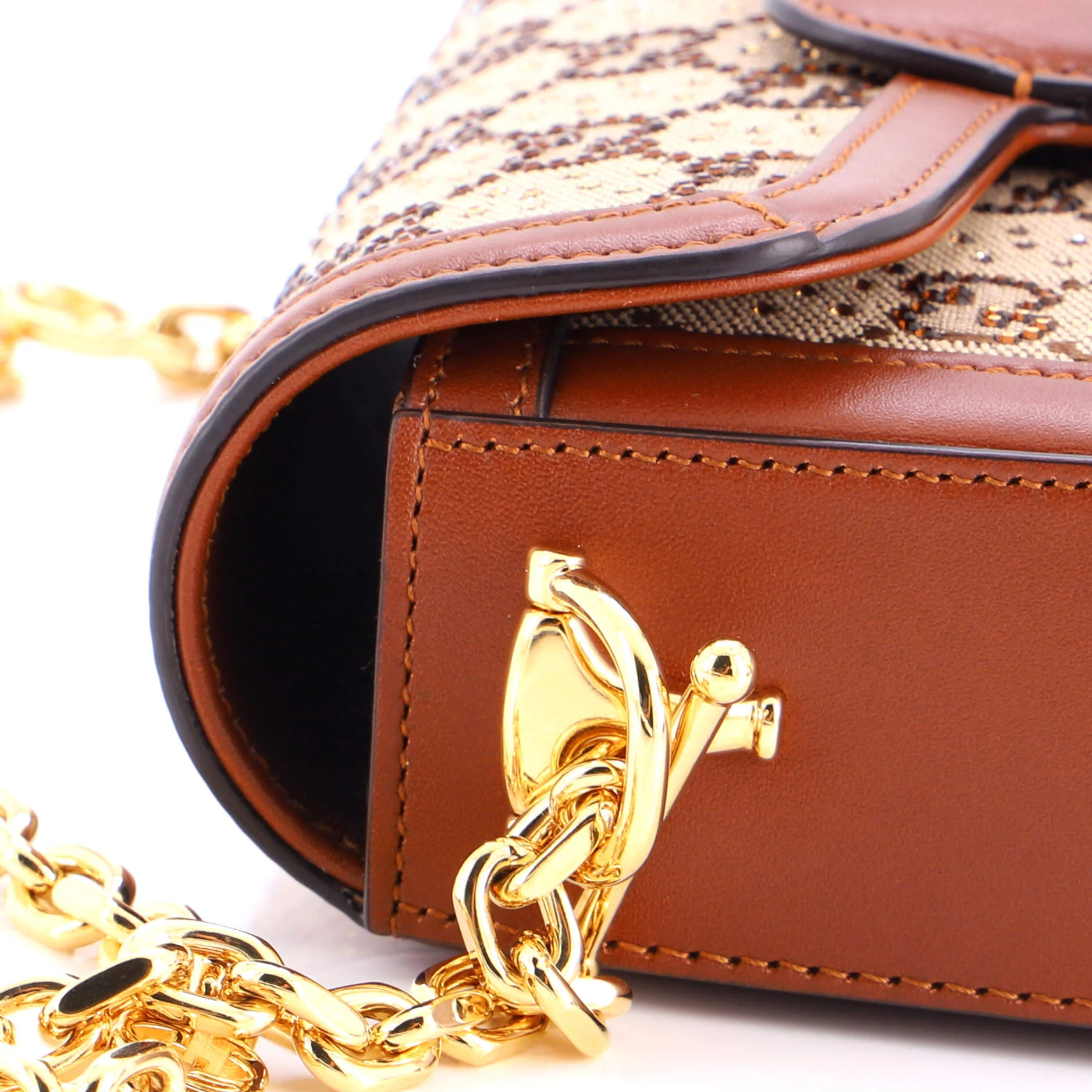 Horsebit 1955 Shoulder Bag Crystal Embellished GG Canvas Mini - Image 6