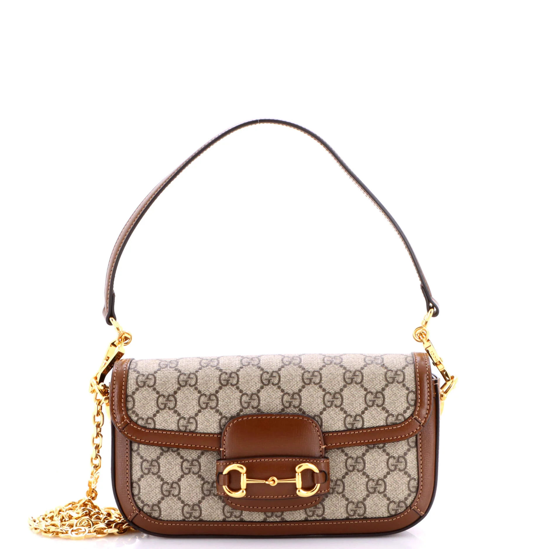 Horsebit 1955 Shoulder Bag GG Coated Canvas with Leather East West