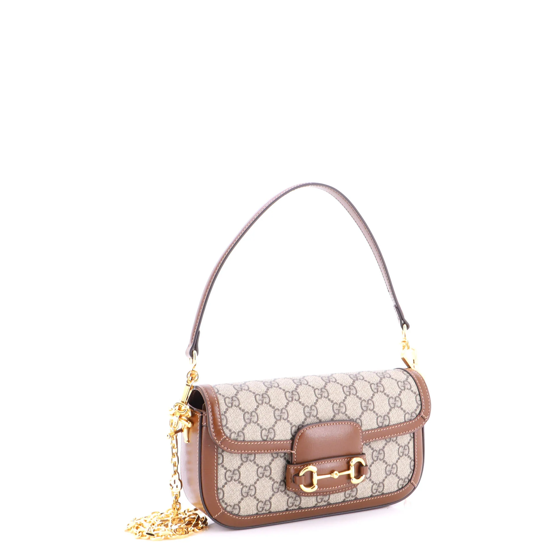 Horsebit 1955 Shoulder Bag GG Coated Canvas with Leather East West - Image 2