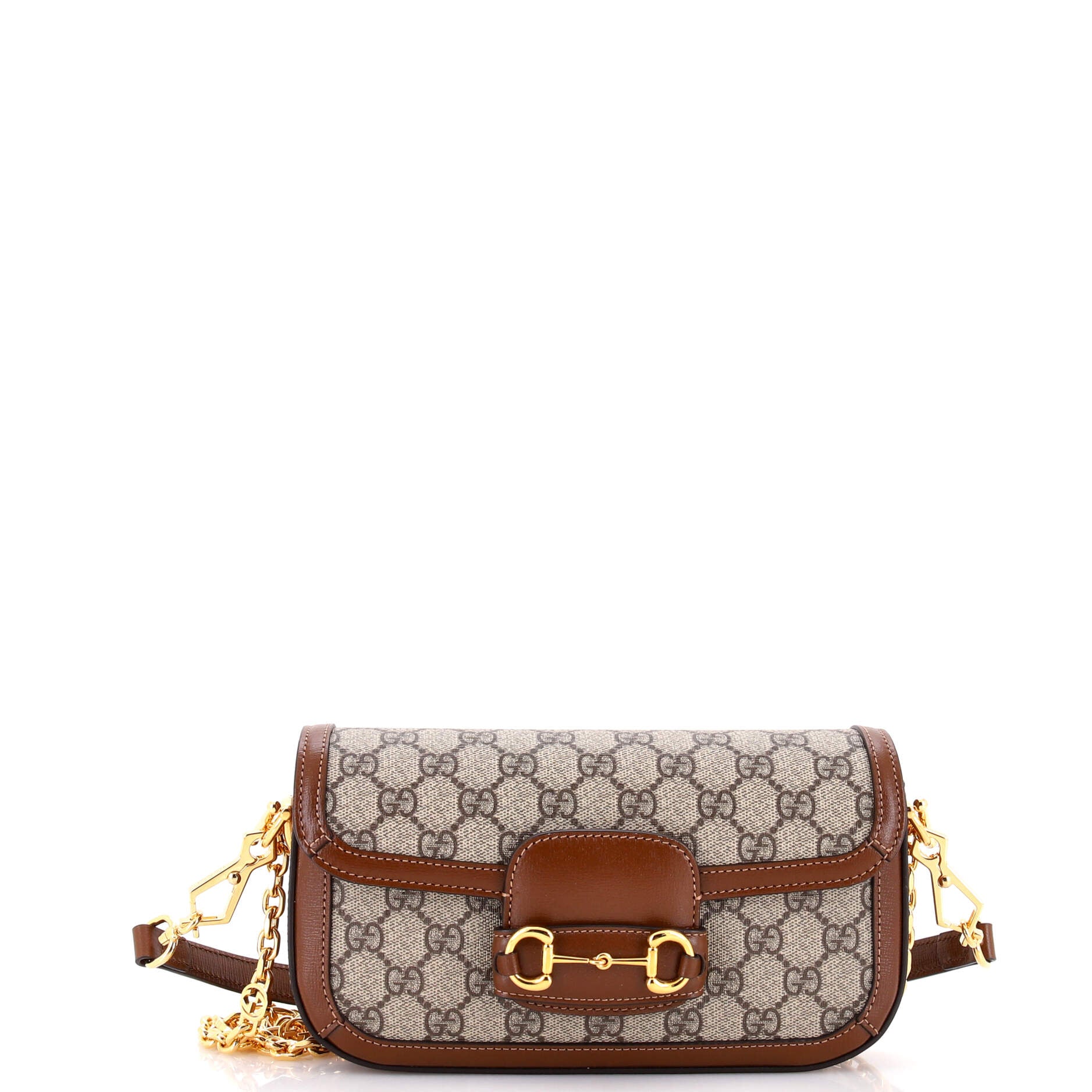 Horsebit 1955 Shoulder Bag GG Coated Canvas with Leather East West