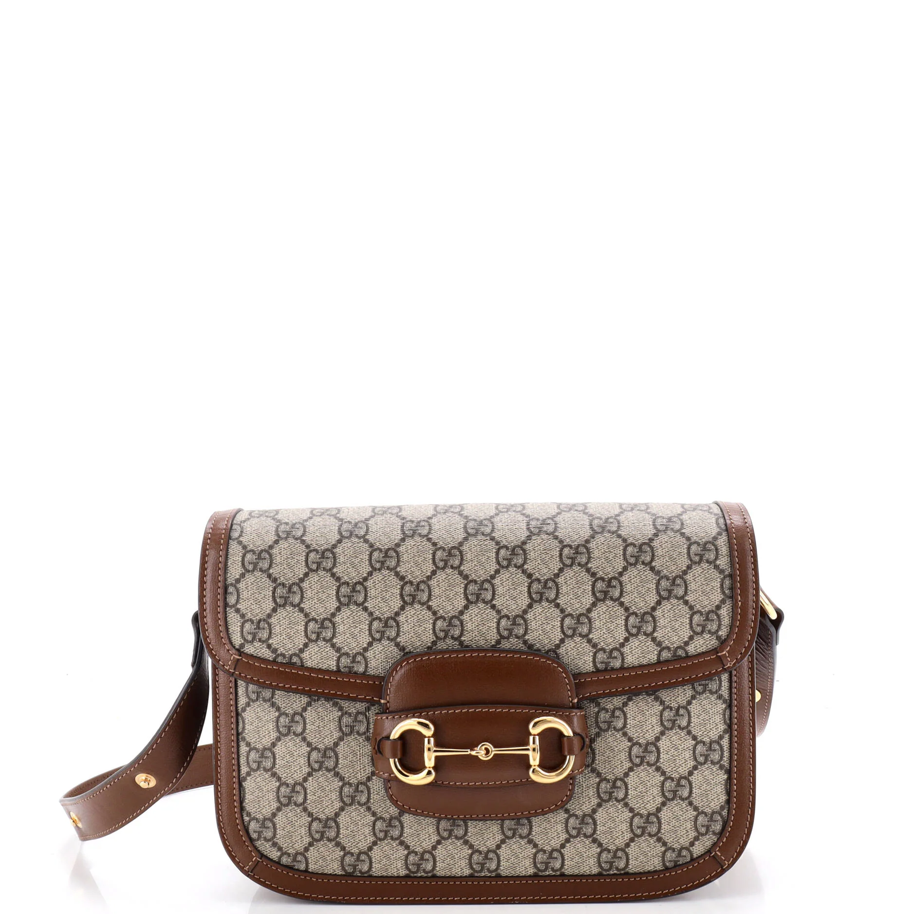 Horsebit 1955 Shoulder Bag GG Coated Canvas with Leather Small