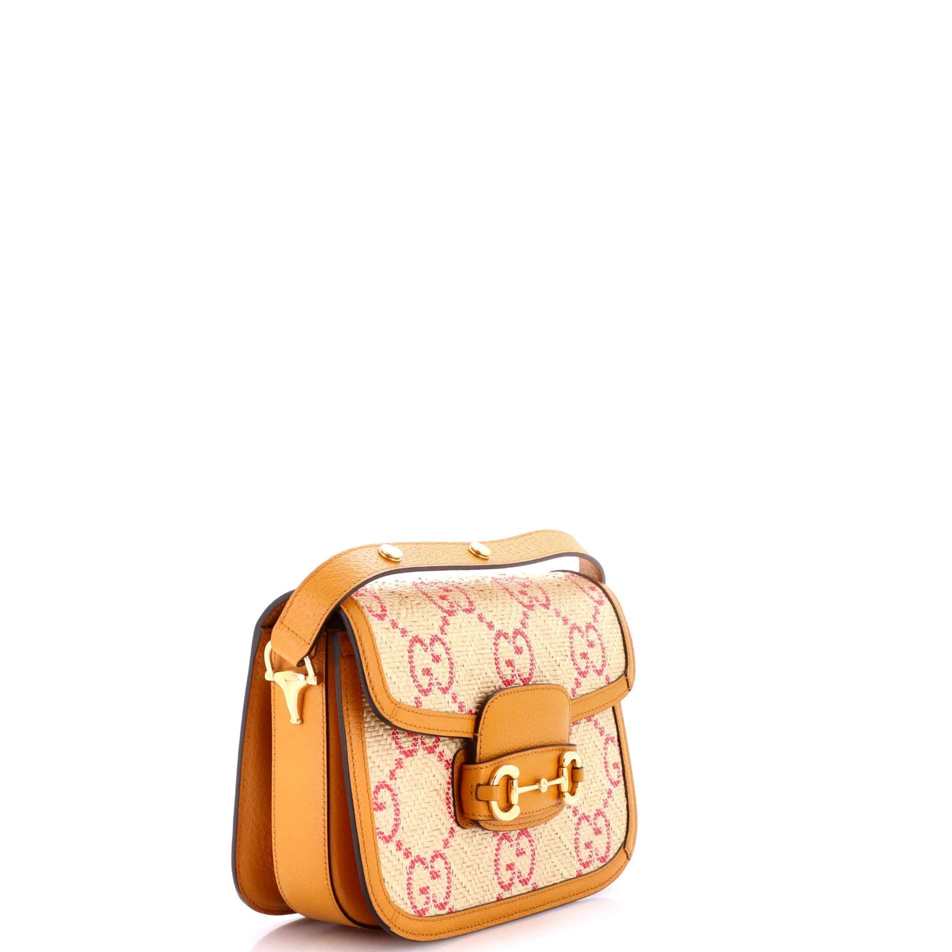 Horsebit 1955 Shoulder Bag Jumbo GG Raffia Small - Image 2
