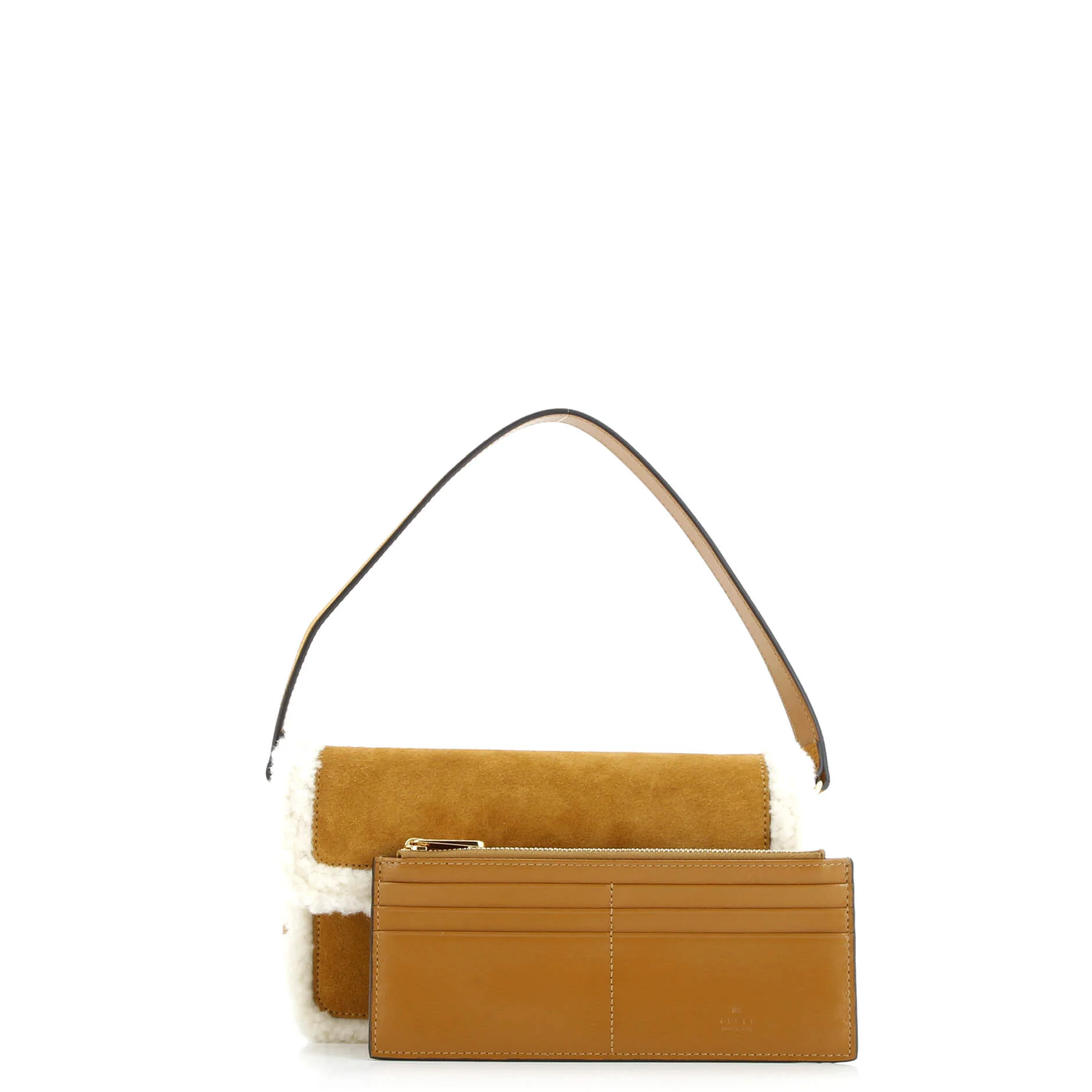 Horsebit 1955 Shoulder Bag Suede with Shearling Mini - Image 2