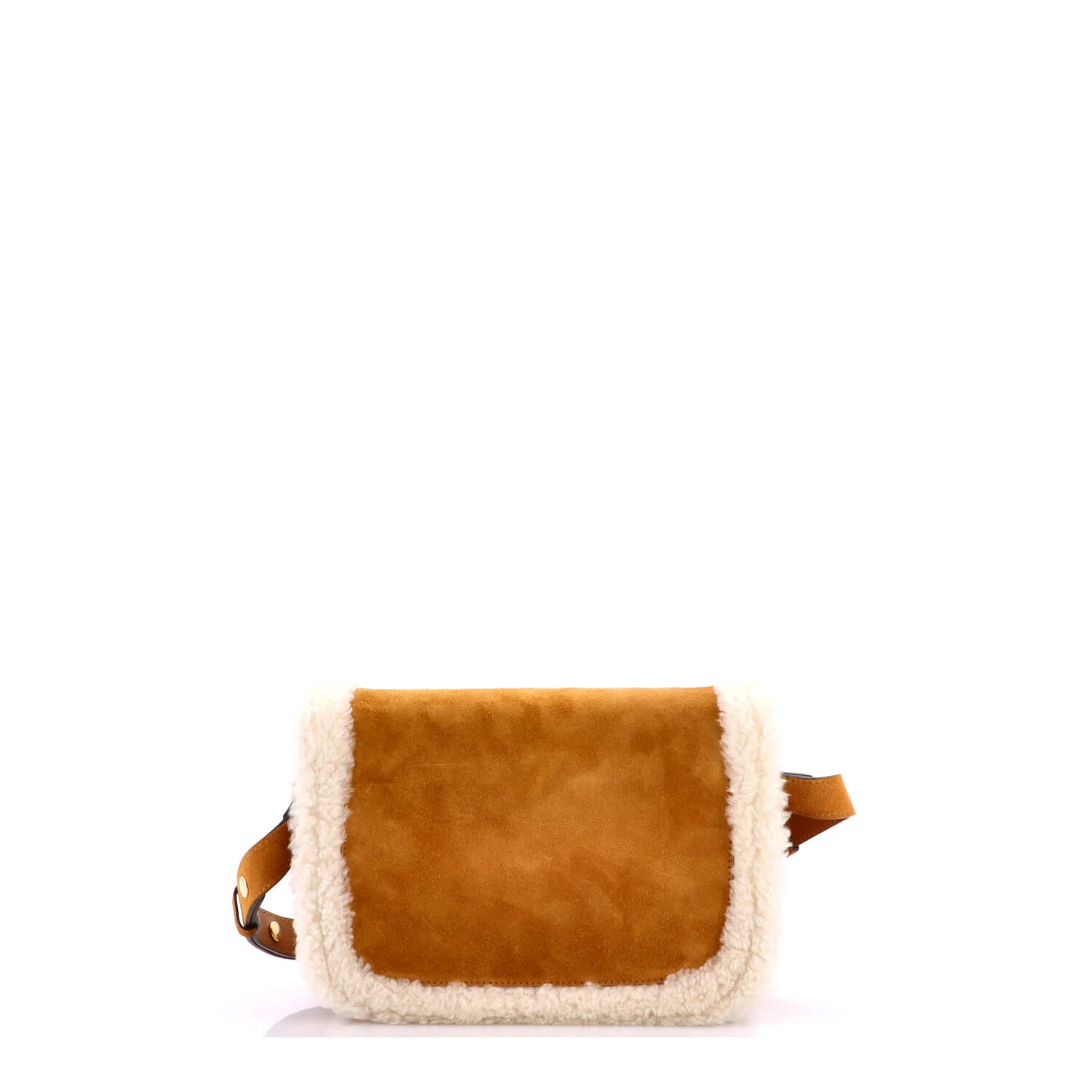 Horsebit 1955 Shoulder Bag Suede with Shearling Small - Image 3
