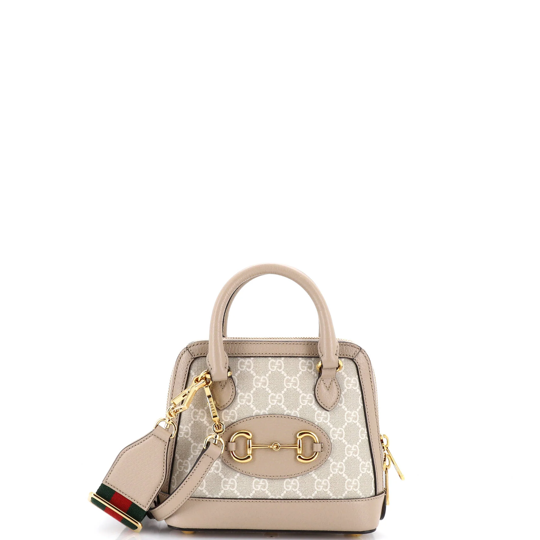 Horsebit 1955 Top Handle Bag GG Coated Canvas with Leather Mini