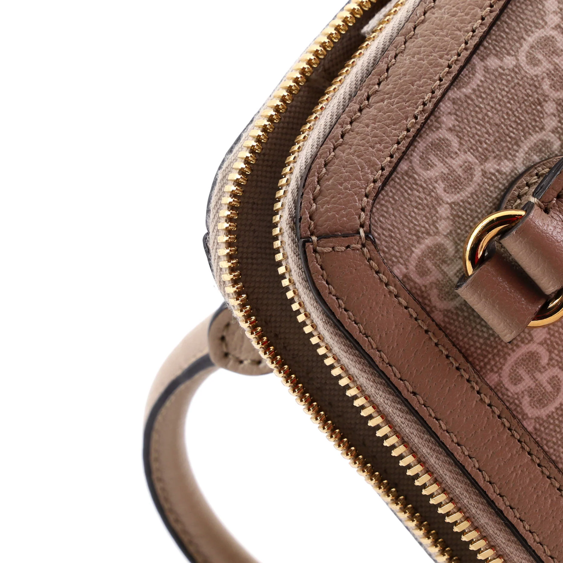Horsebit 1955 Top Handle Bag GG Coated Canvas with Leather Mini - Image 6