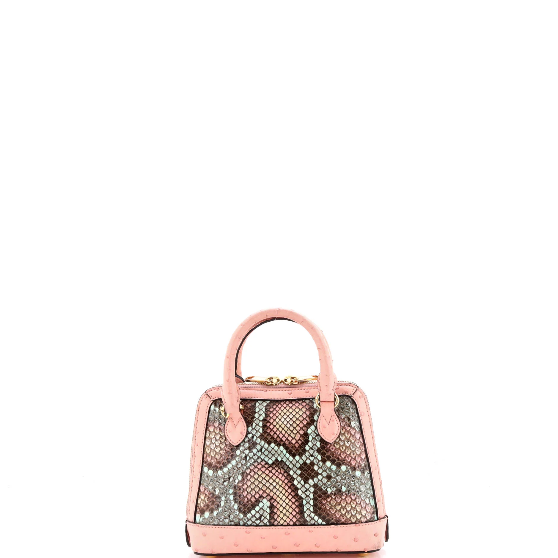 Horsebit 1955 Top Handle Bag Python and Ostrich Mini - Image 3