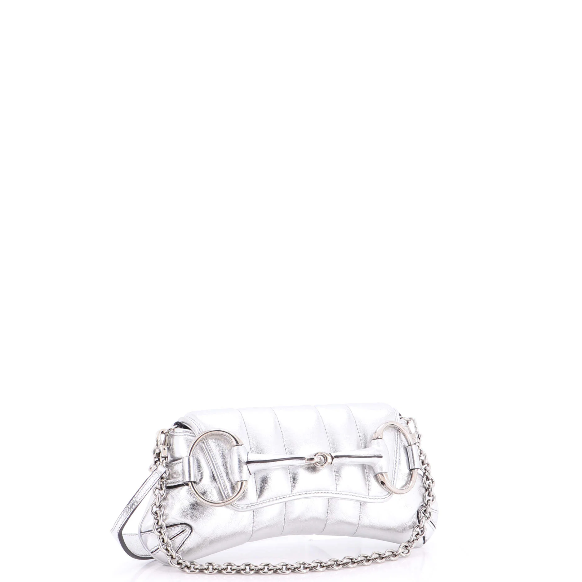 Horsebit Chain Shoulder Bag Vertical Quilted Leather Medium - Image 2