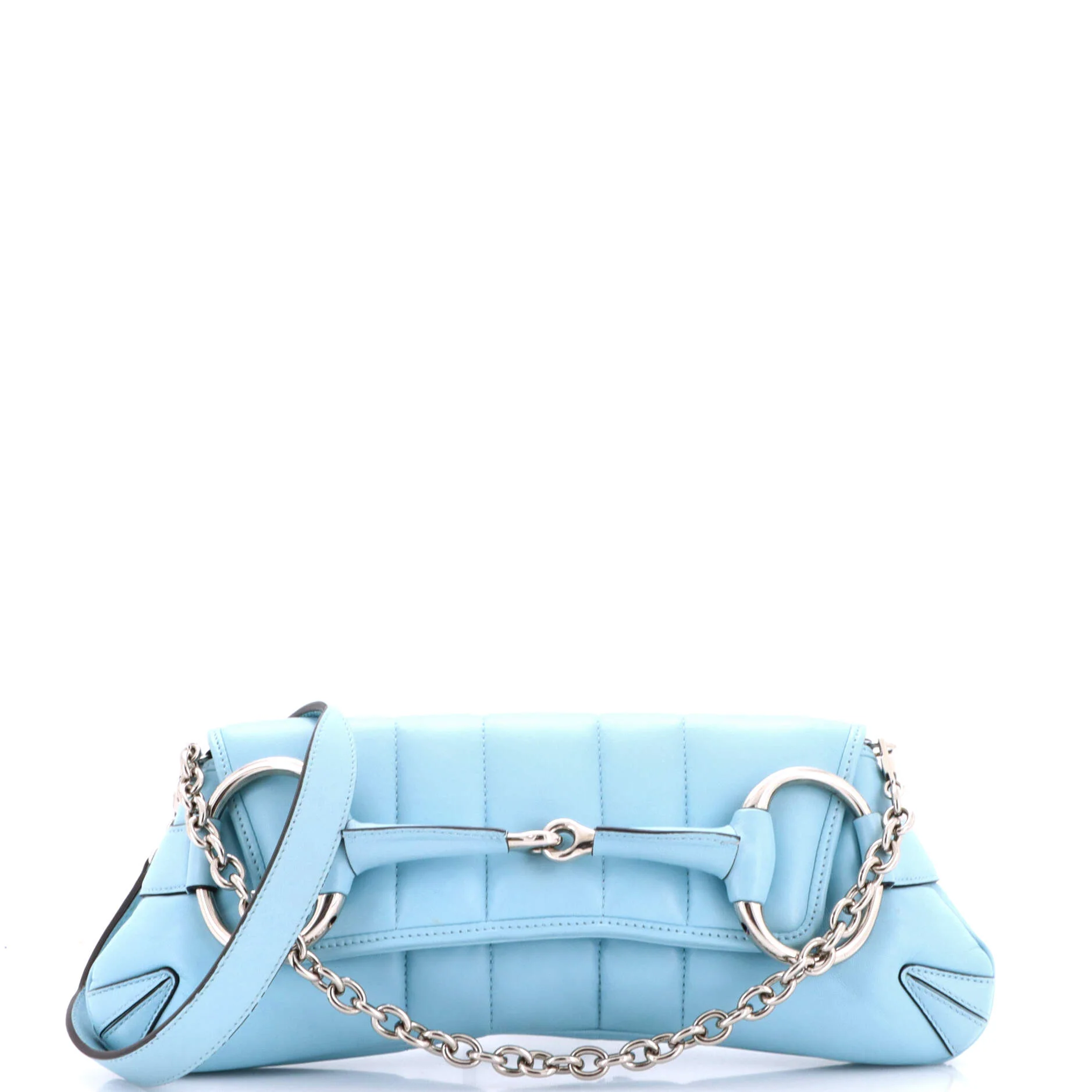 Horsebit Chain Shoulder Bag Vertical Quilted Leather Medium