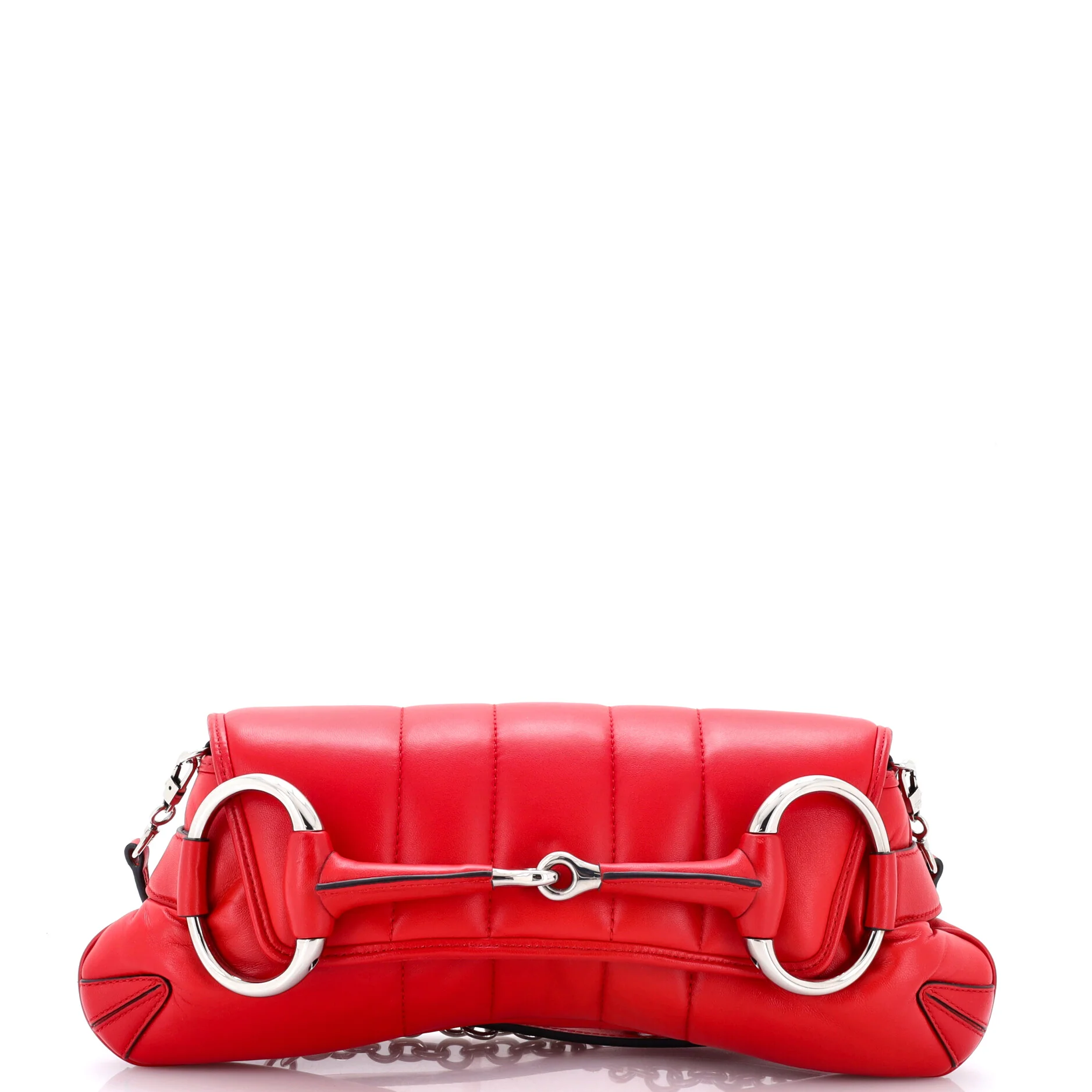 Horsebit Chain Shoulder Bag Vertical Quilted Leather Medium
