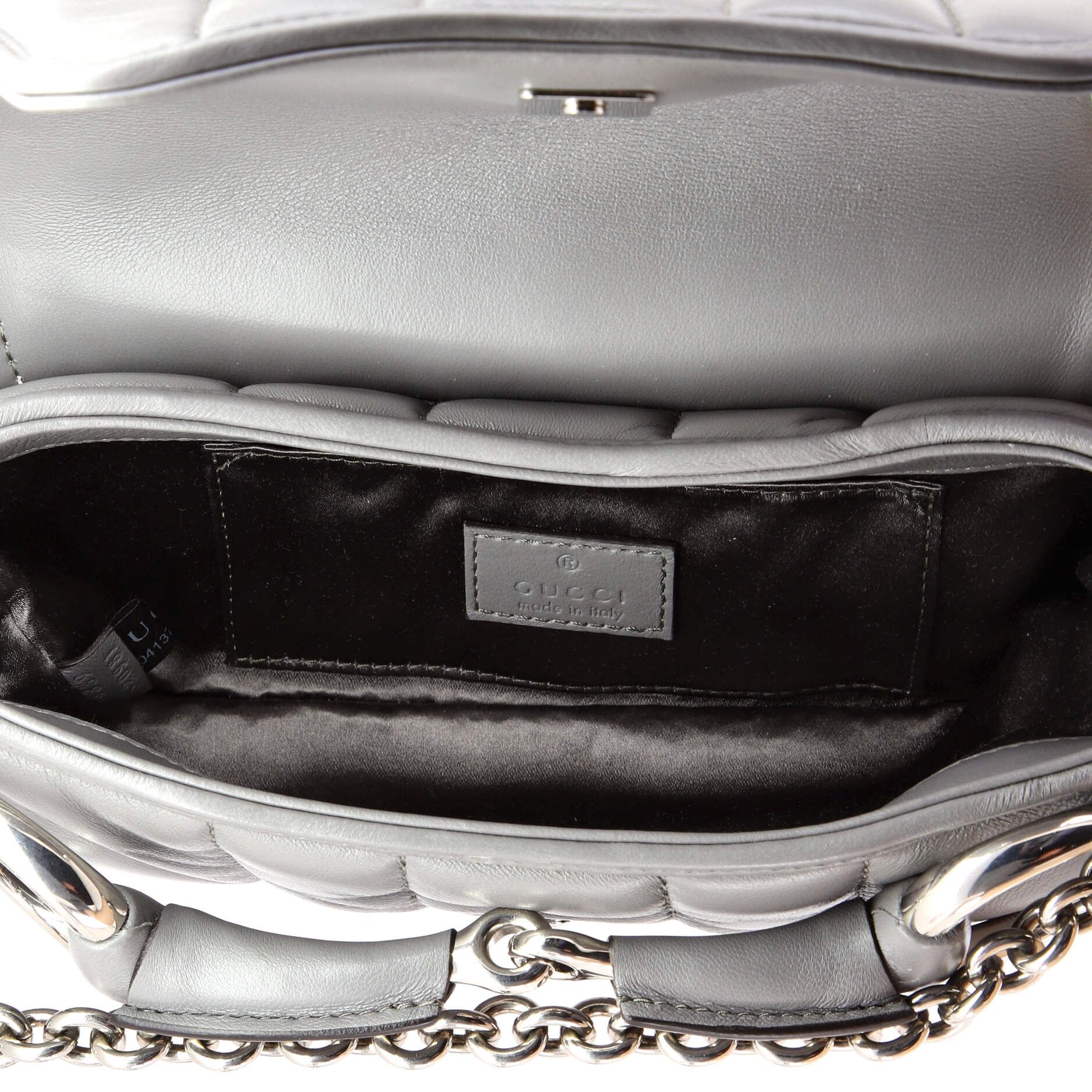 Horsebit Chain Shoulder Bag Vertical Quilted Leather Small - Image 5