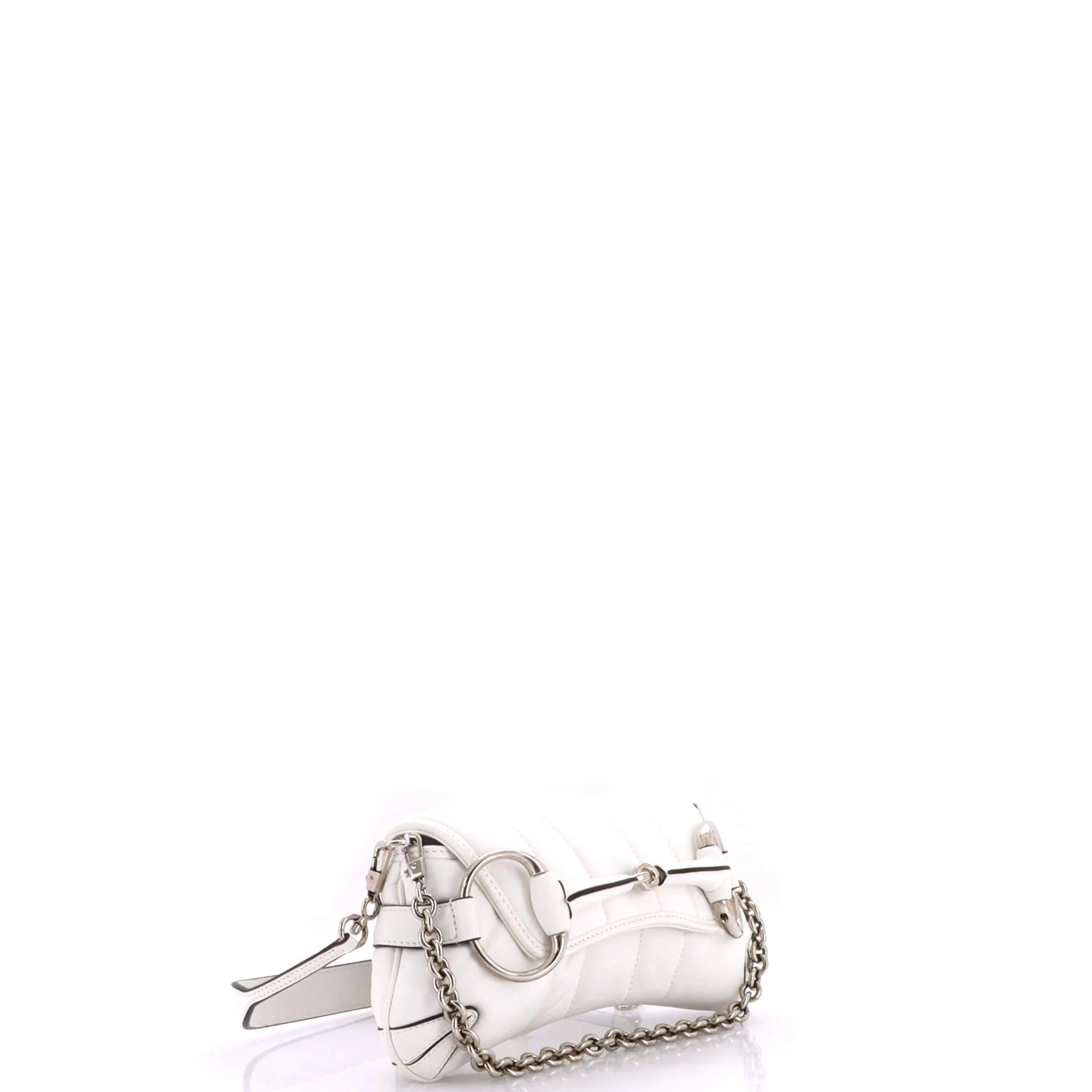 Horsebit Chain Shoulder Bag Vertical Quilted Leather Small - Image 2