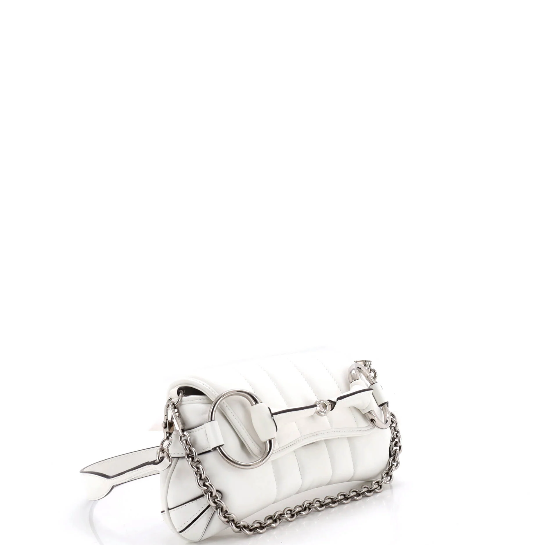 Horsebit Chain Shoulder Bag Vertical Quilted Leather Small - Image 2