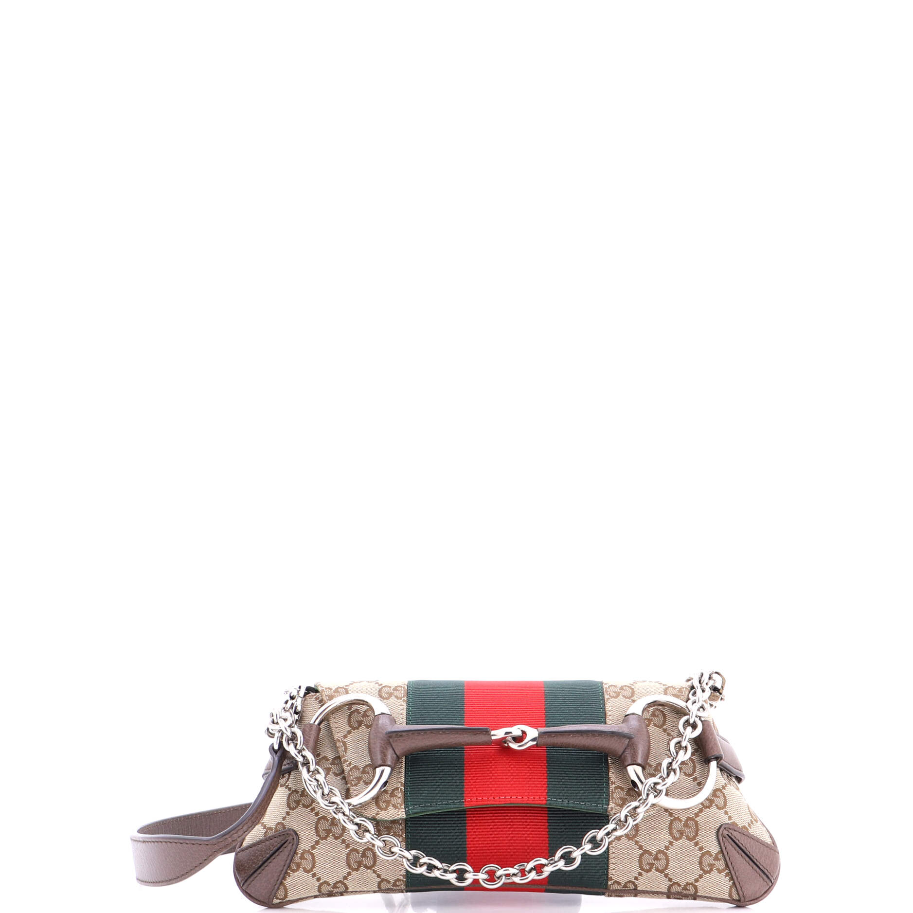 Horsebit NM Web Chain Clutch GG Canvas Small