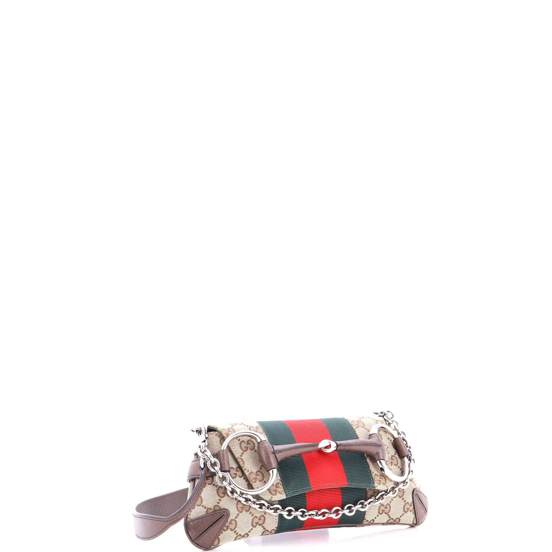 Horsebit NM Web Chain Clutch GG Canvas Small - Image 2