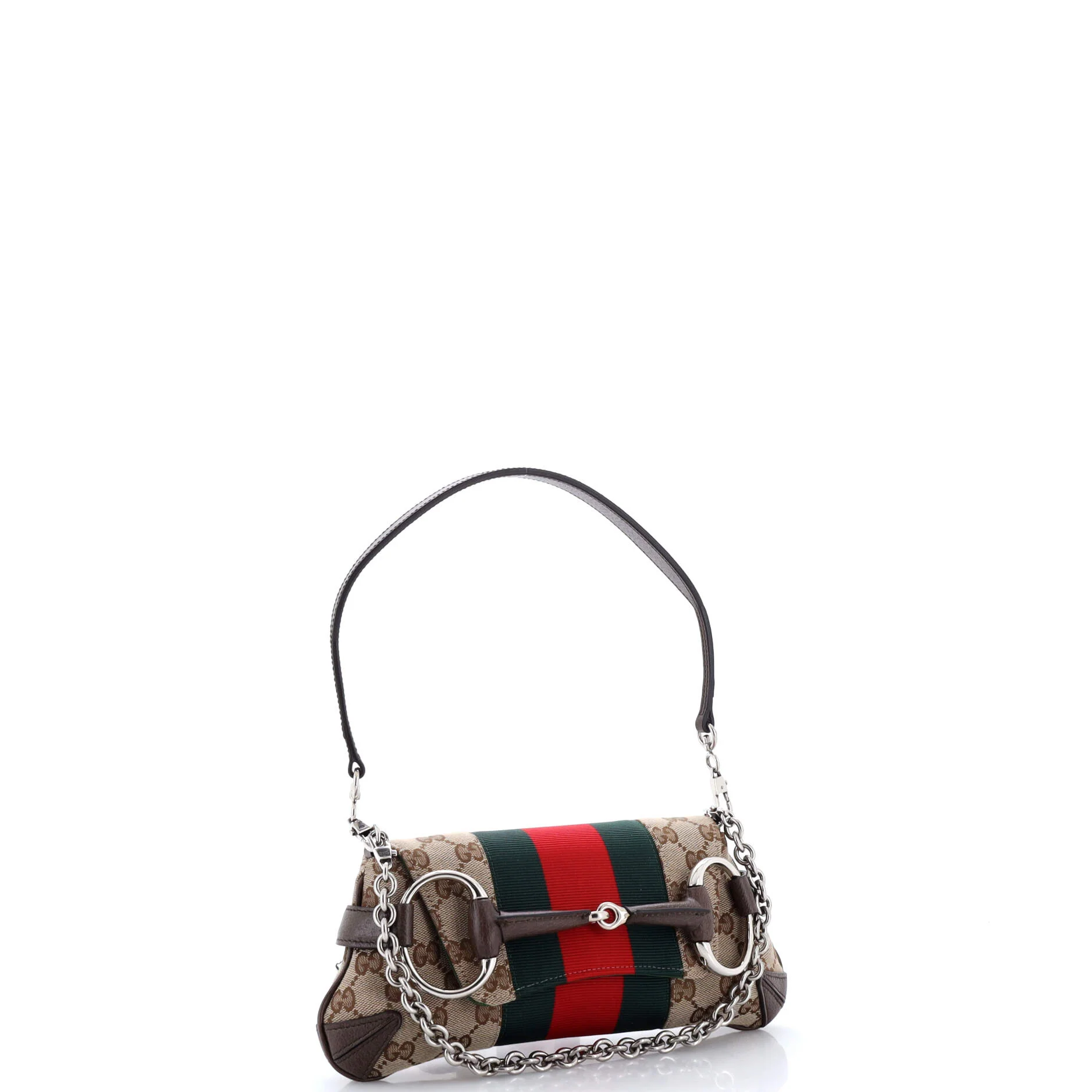 Horsebit NM Web Chain Clutch GG Canvas Small - Image 2