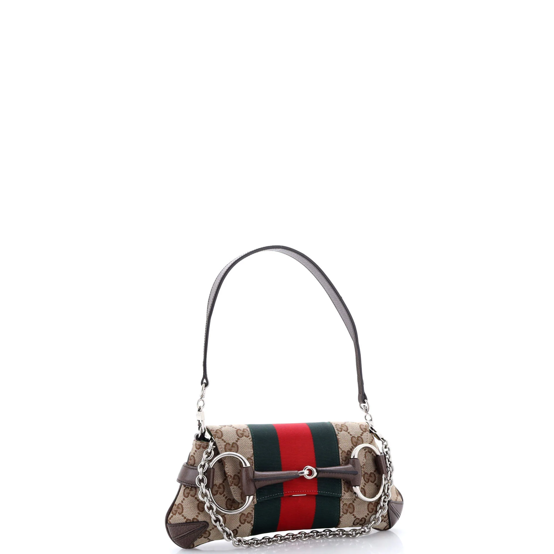 Horsebit NM Web Chain Clutch GG Canvas Small - Image 2