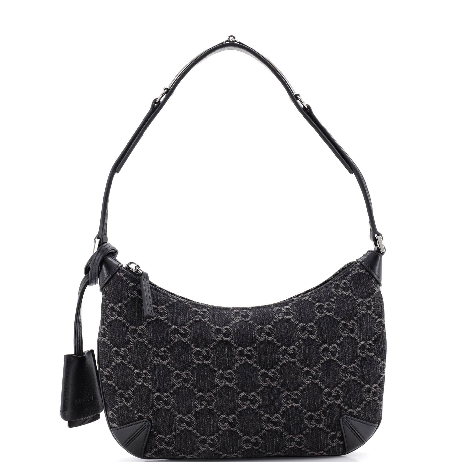 Horsebit Slim Shoulder Bag GG Denim with Leather Small