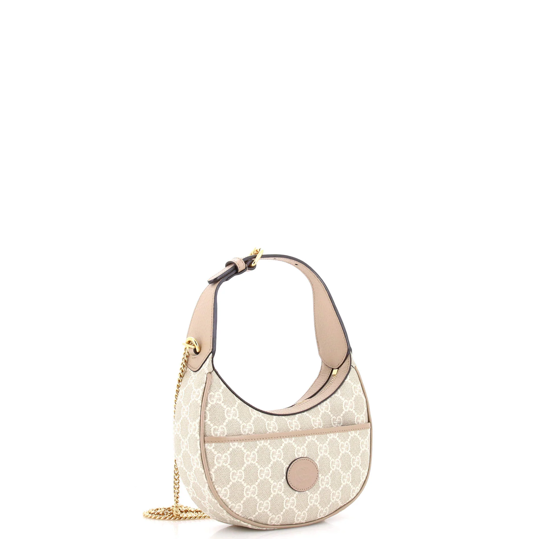 Interlocking G Patch Half Moon Hobo GG Coated Canvas Mini - Image 2