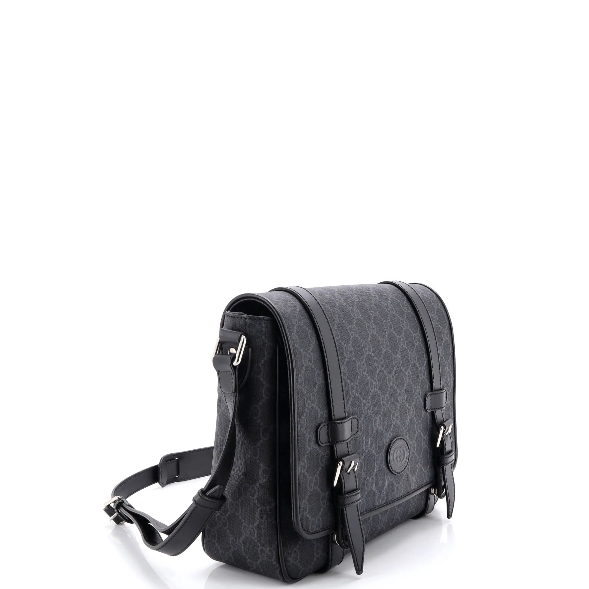 Interlocking G Patch Messenger Bag GG Coated Canvas with Leather Medium - Image 2