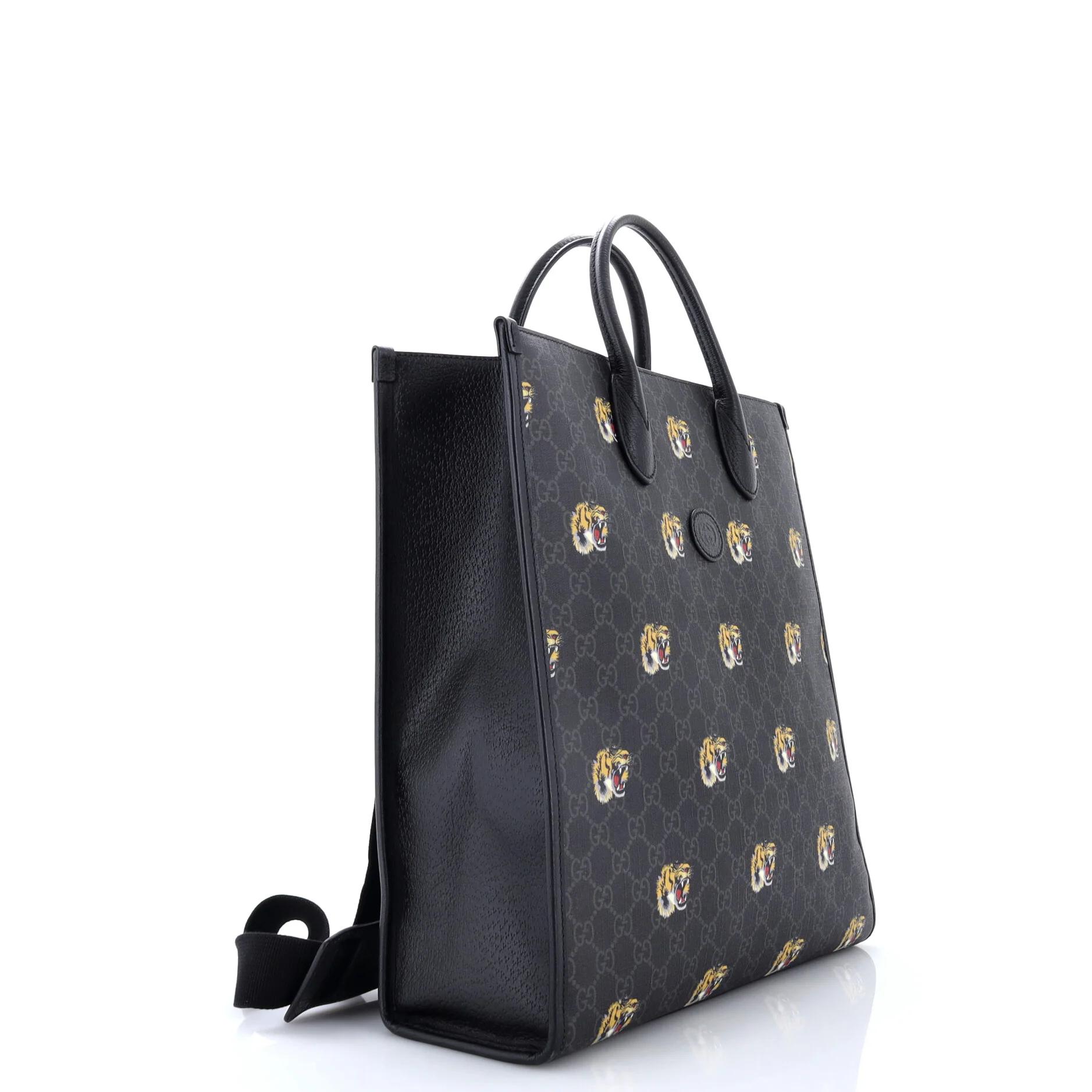 Interlocking G Patch Web Strap Convertible Tote Printed GG Coated Canvas Tall - Image 2