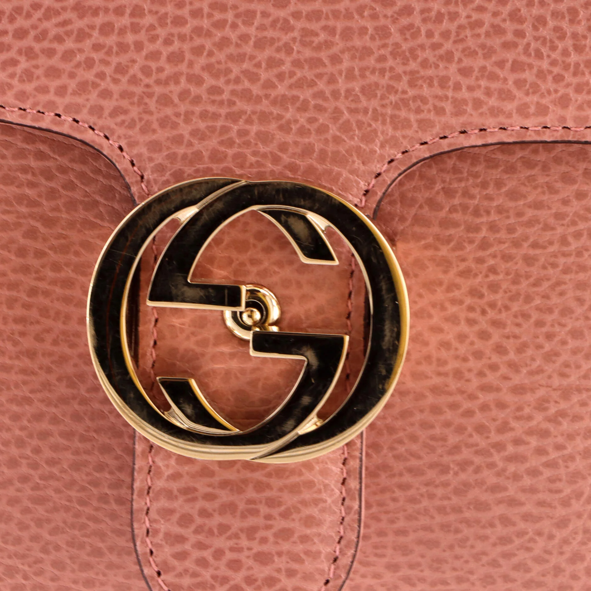 Interlocking Top Handle Bag Leather Medium - Image 7
