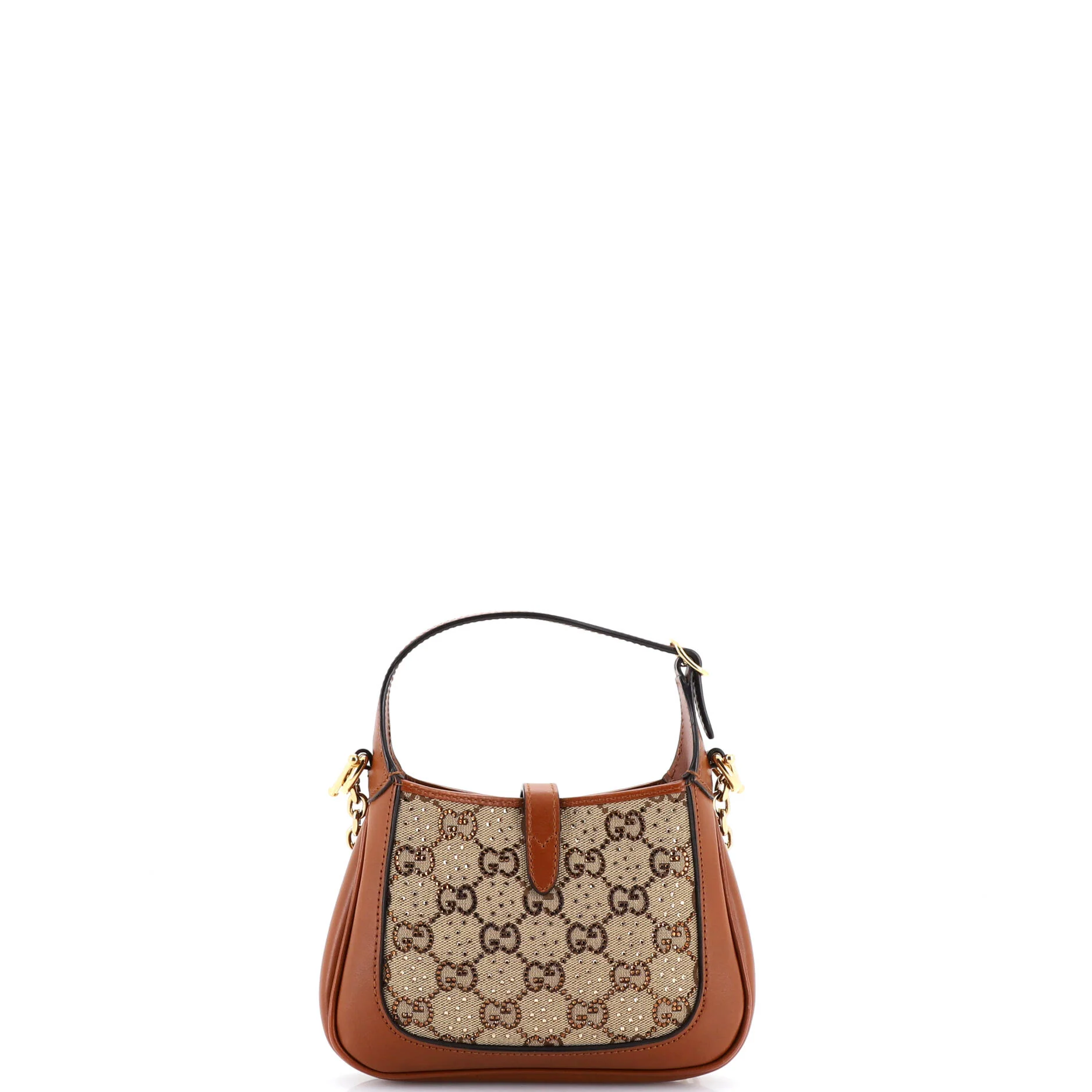 Jackie 1961 Chain Hobo Crystal Embellished GG Canvas Mini - Image 3