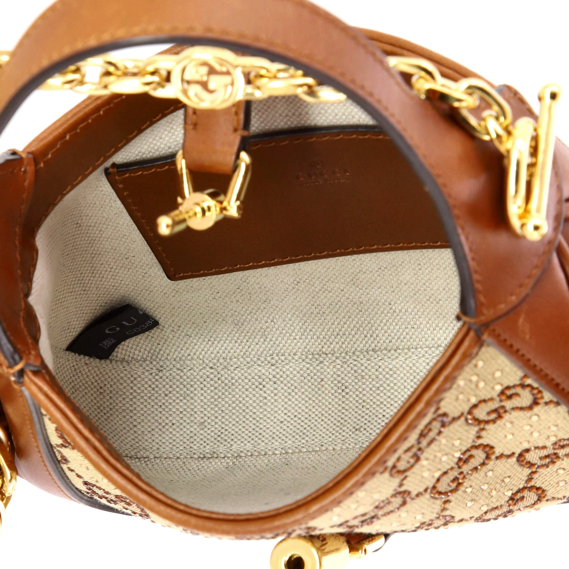 Jackie 1961 Chain Hobo Crystal Embellished GG Canvas Mini - Image 5