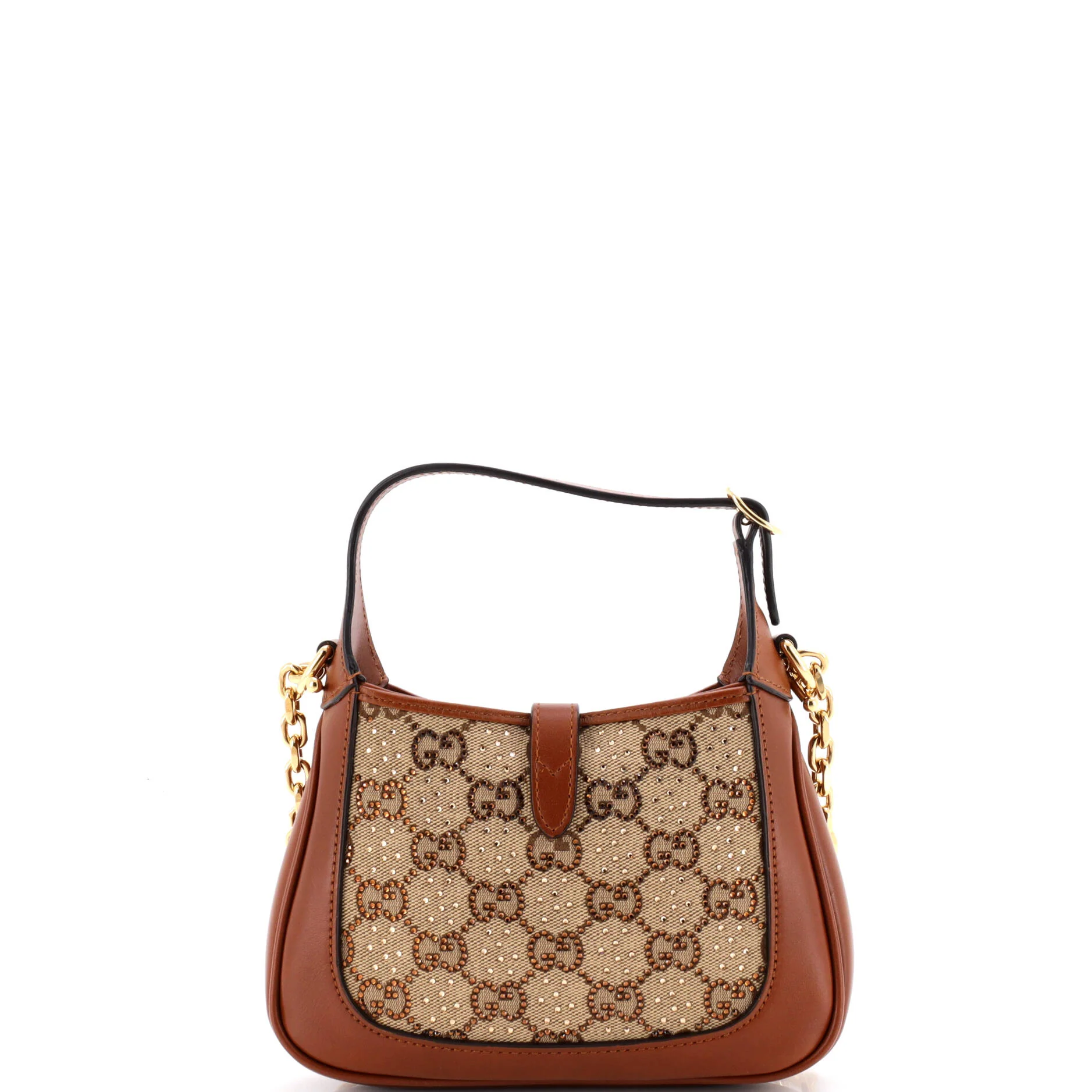Jackie 1961 Chain Hobo Crystal Embellished GG Canvas Mini - Image 3