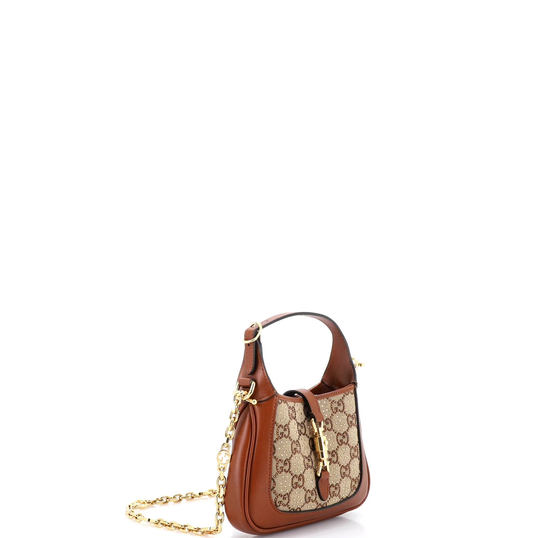 Jackie 1961 Chain Hobo Crystal Embellished GG Canvas Mini - Image 2