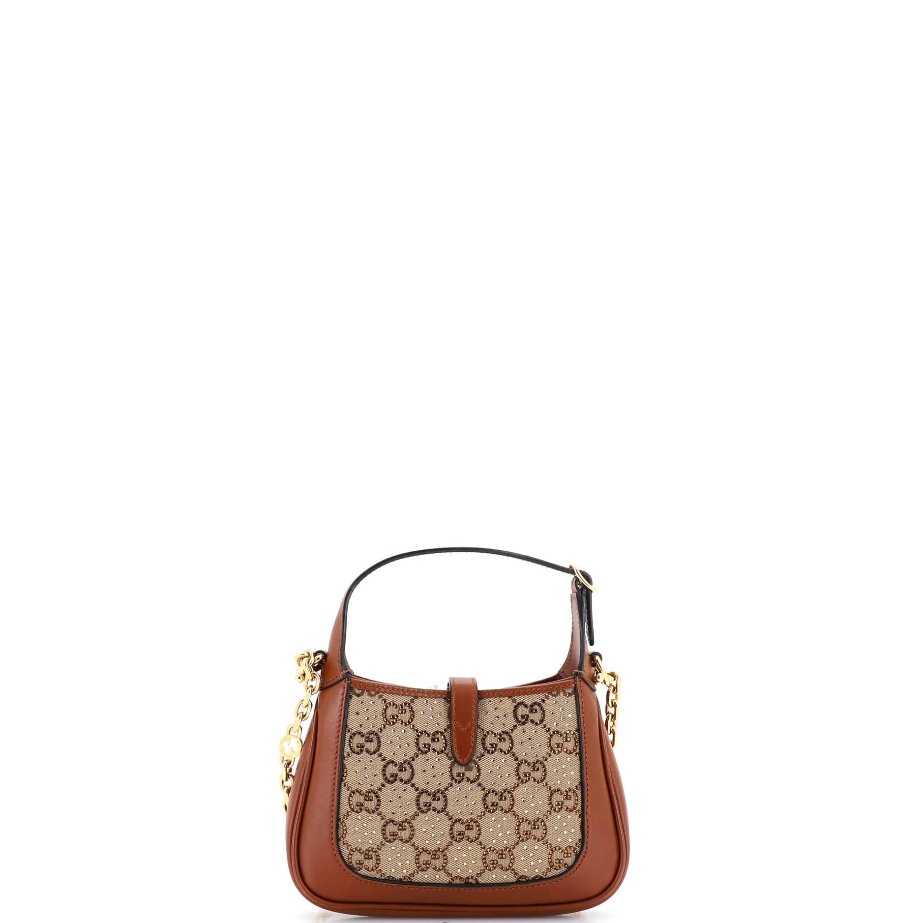 Jackie 1961 Chain Hobo Crystal Embellished GG Canvas Mini - Image 3