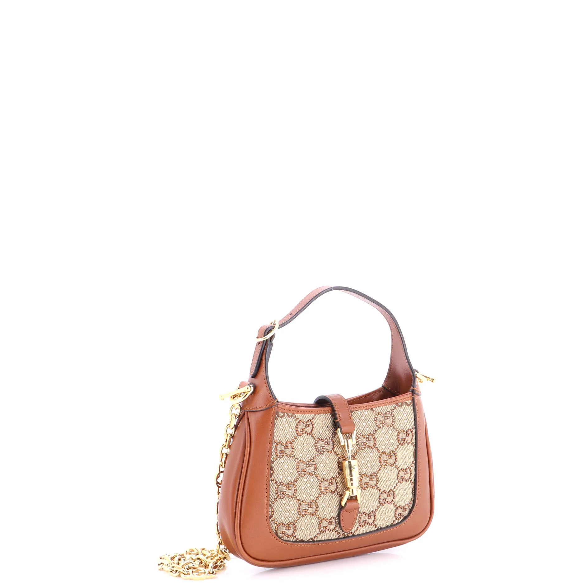 Jackie 1961 Chain Hobo Crystal Embellished GG Canvas Mini - Image 2