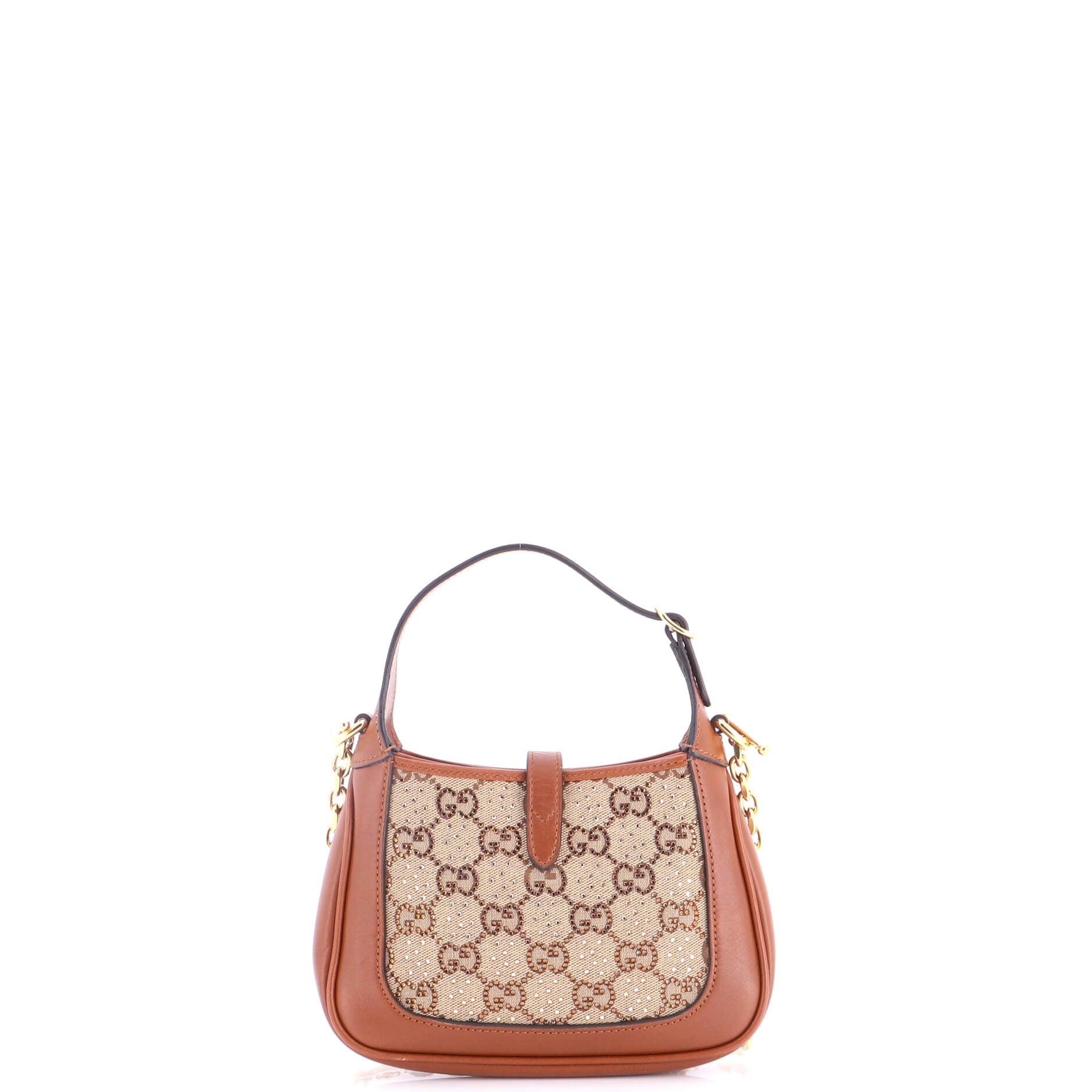 Jackie 1961 Chain Hobo Crystal Embellished GG Canvas Mini - Image 3