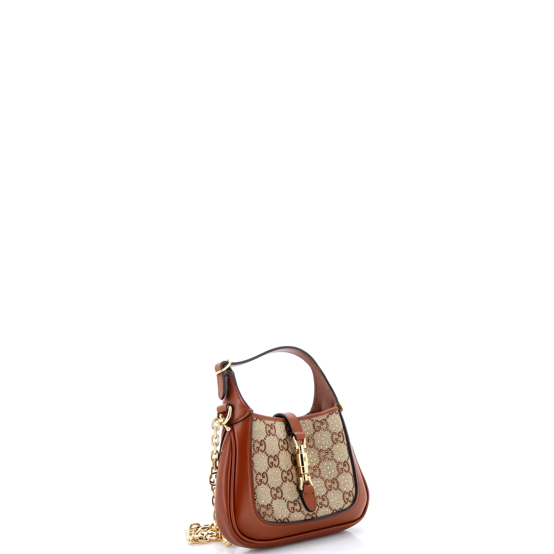 Jackie 1961 Chain Hobo Crystal Embellished GG Canvas Mini - Image 2