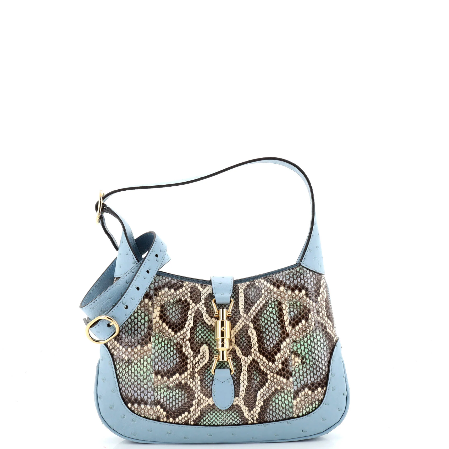 Jackie 1961 Hobo Snakeskin with Ostrich Small