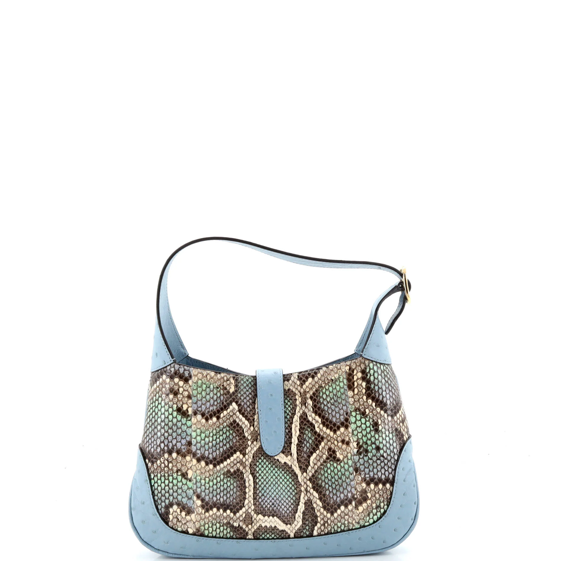 Jackie 1961 Hobo Snakeskin with Ostrich Small - Image 3