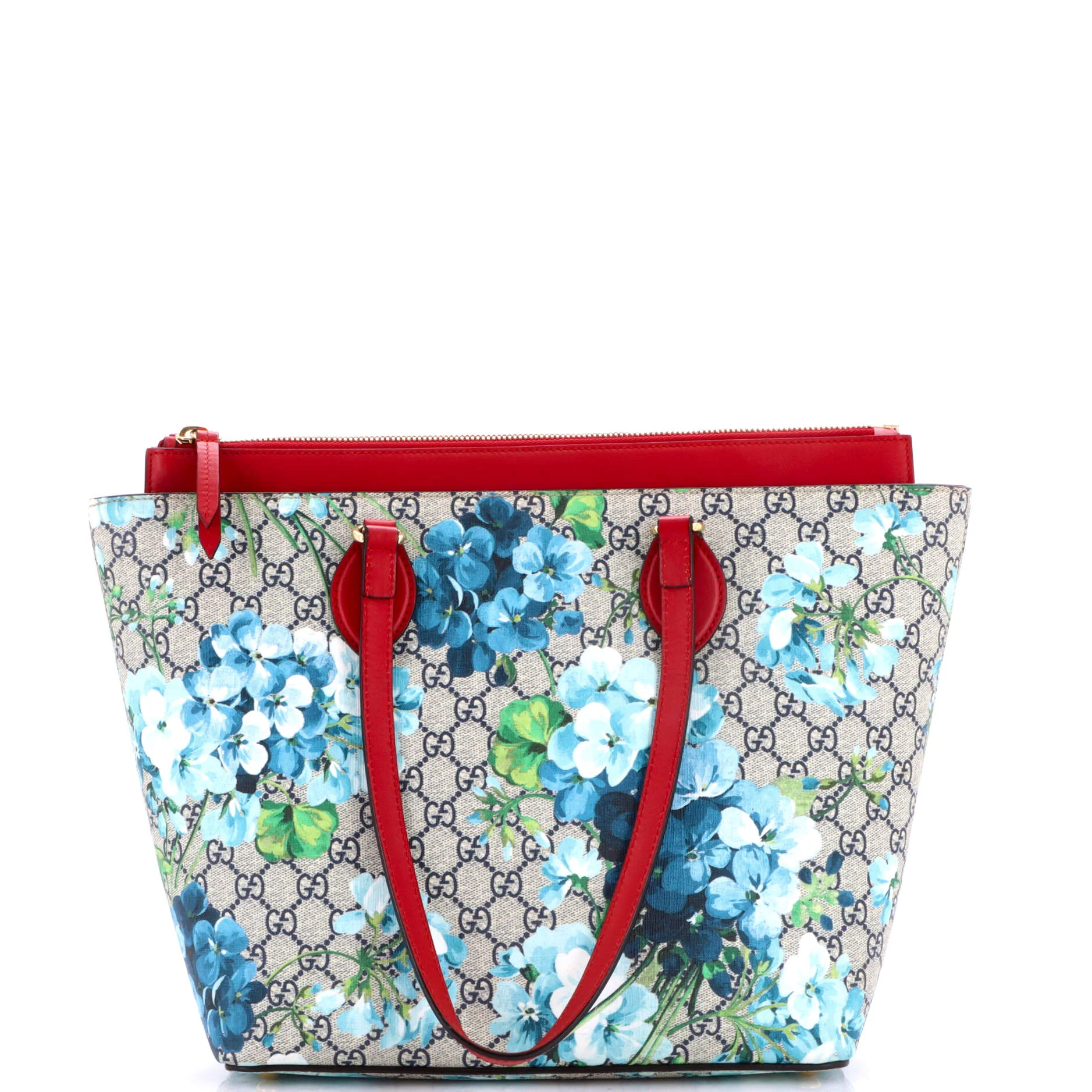 Linea A Zip Tote Blooms Print GG Coated Canvas Medium