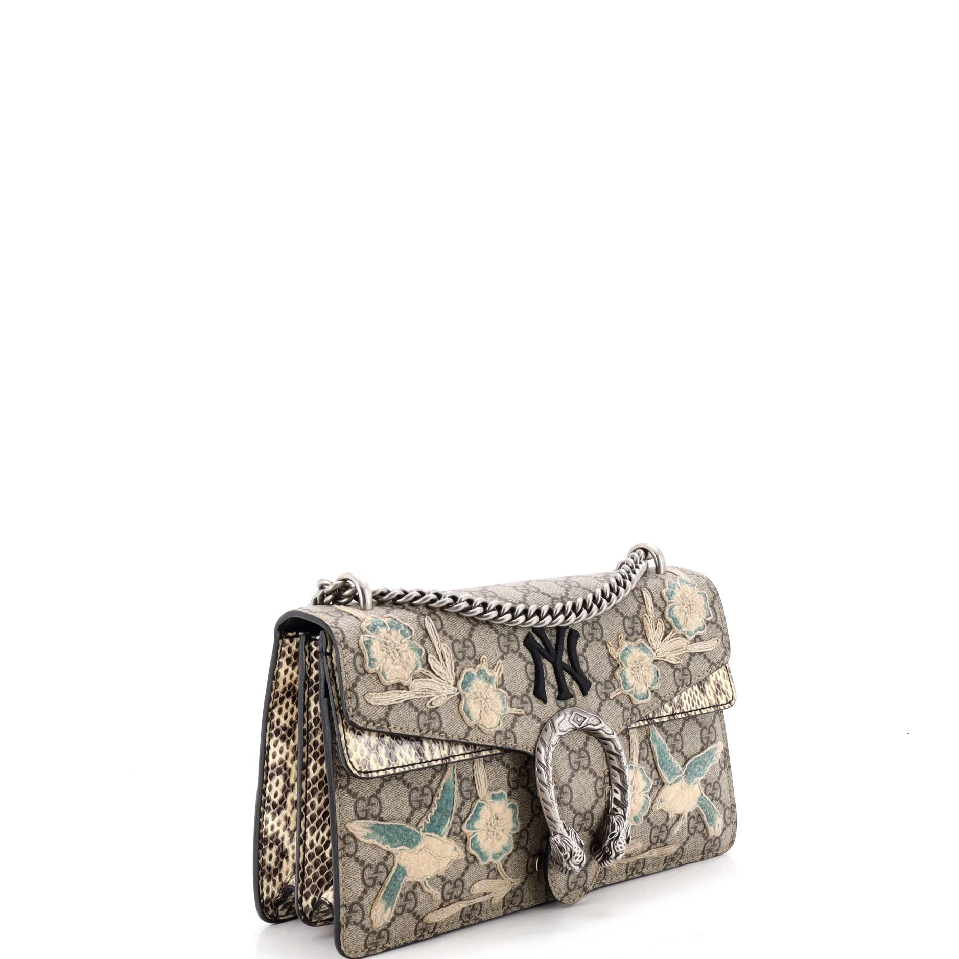 MLB Dionysus Bag Embroidered GG Coated Canvas with Python Small - Image 2