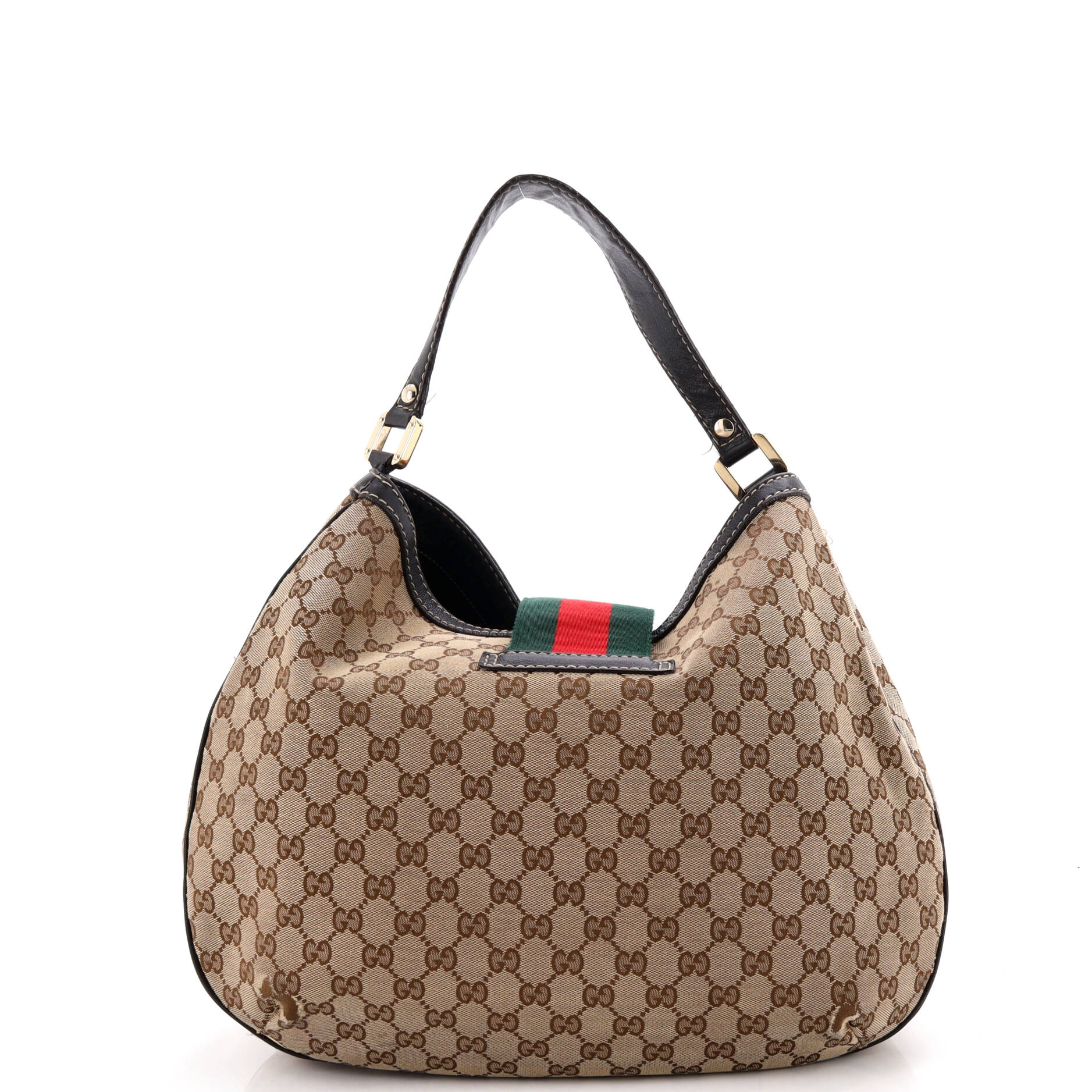 New Ladies Web Hobo GG Canvas Large - Image 3