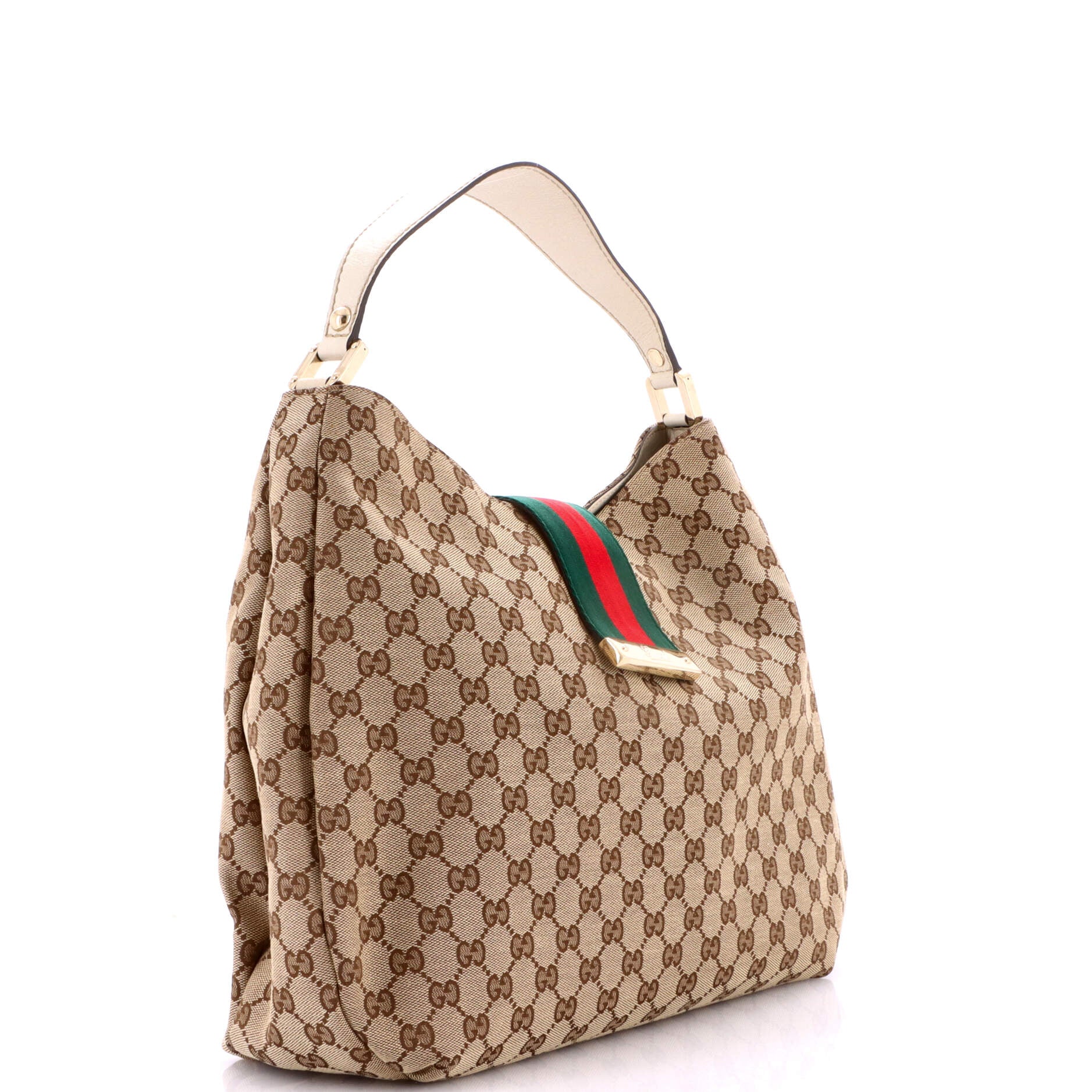 New Ladies Web Hobo GG Canvas Large - Image 2