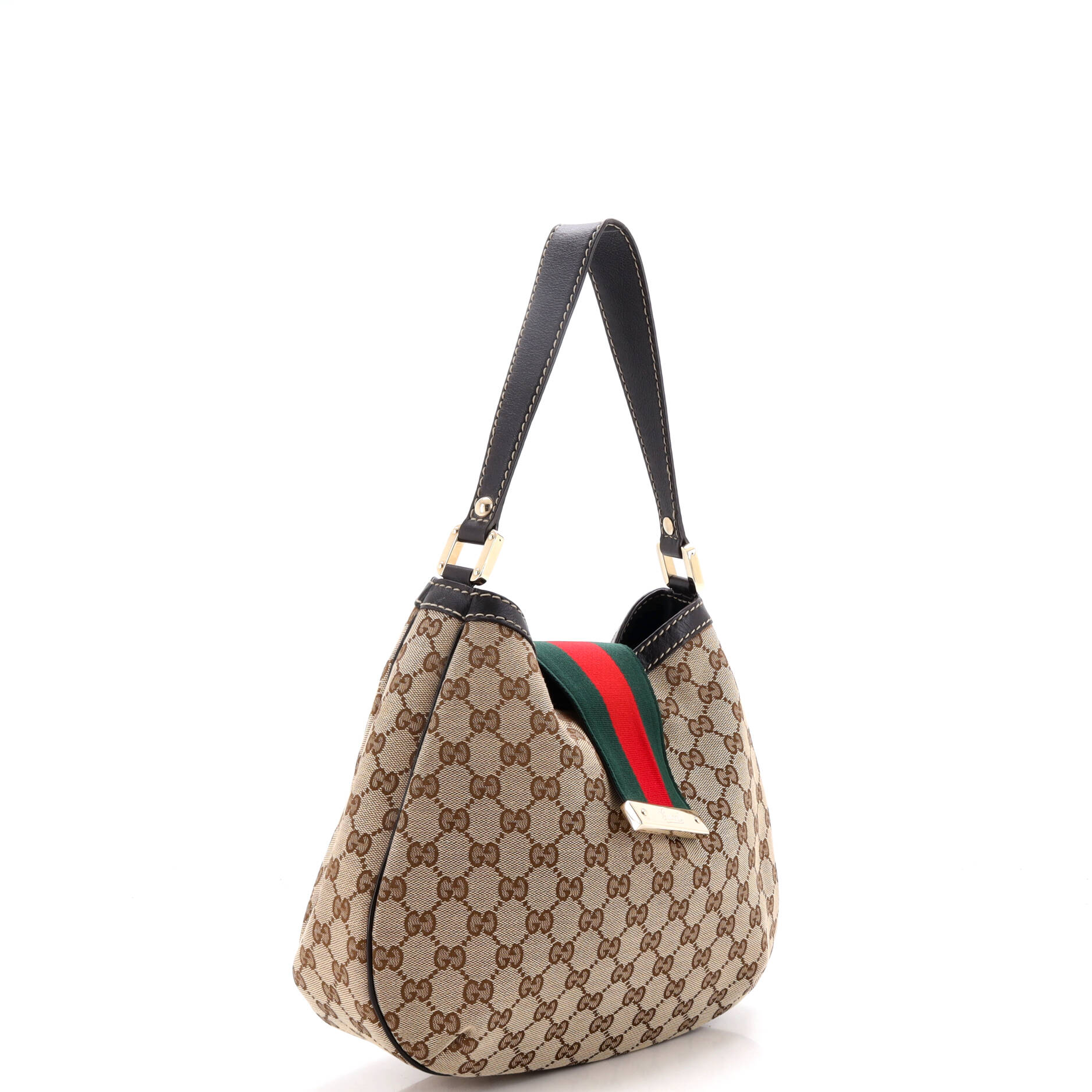 New Ladies Web Hobo GG Canvas Medium - Image 2